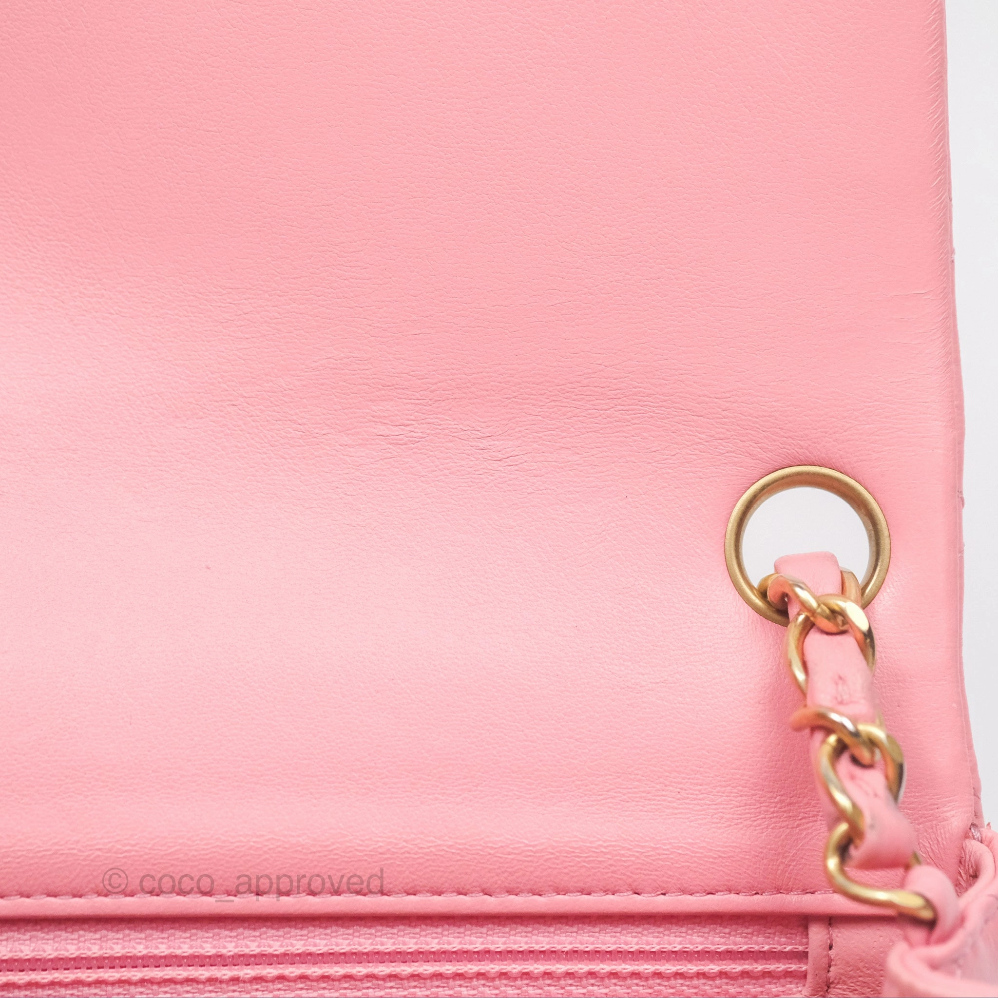 Chanel Mini Square Pink Lambskin Aged Gold Hardware