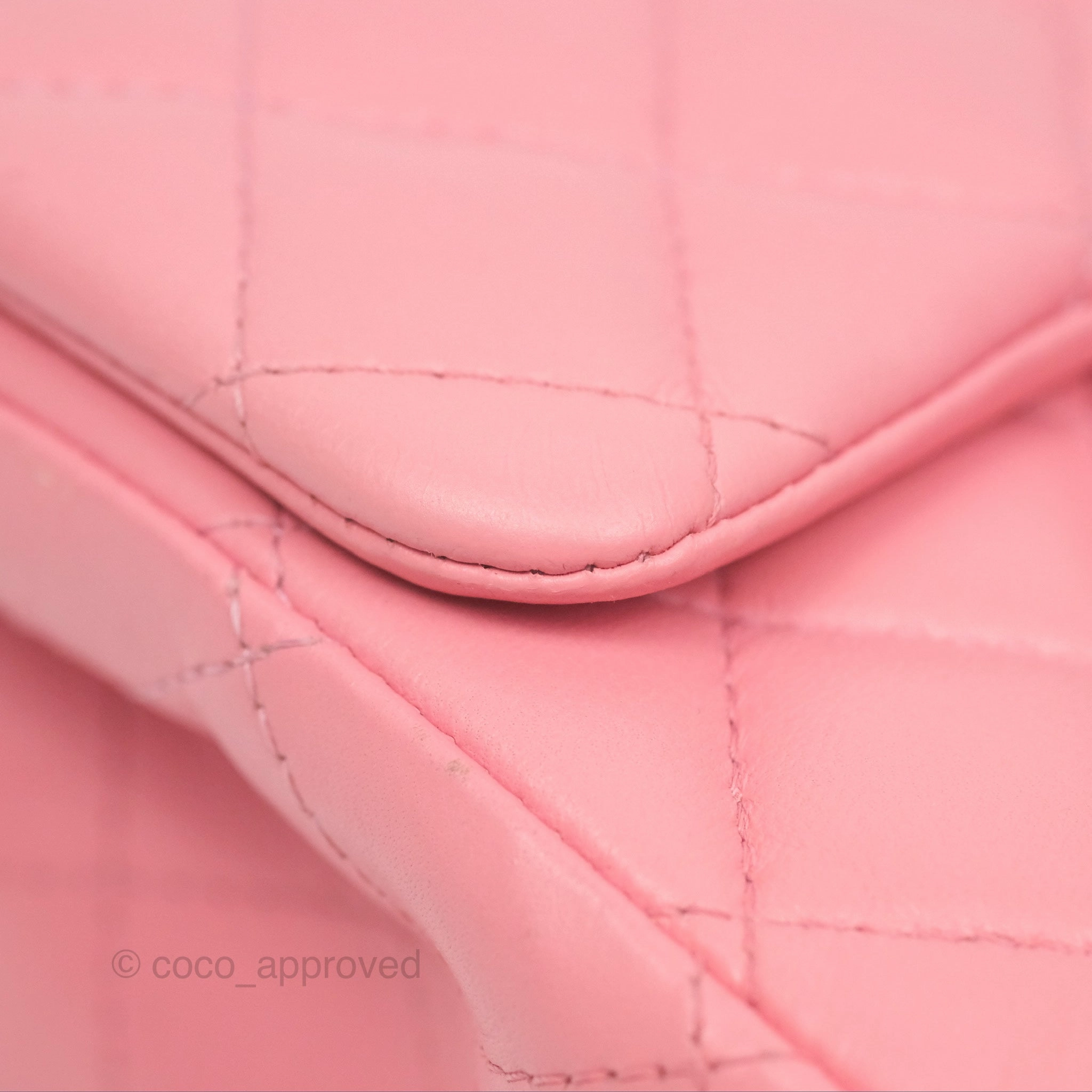 Chanel Mini Square Pink Lambskin Aged Gold Hardware
