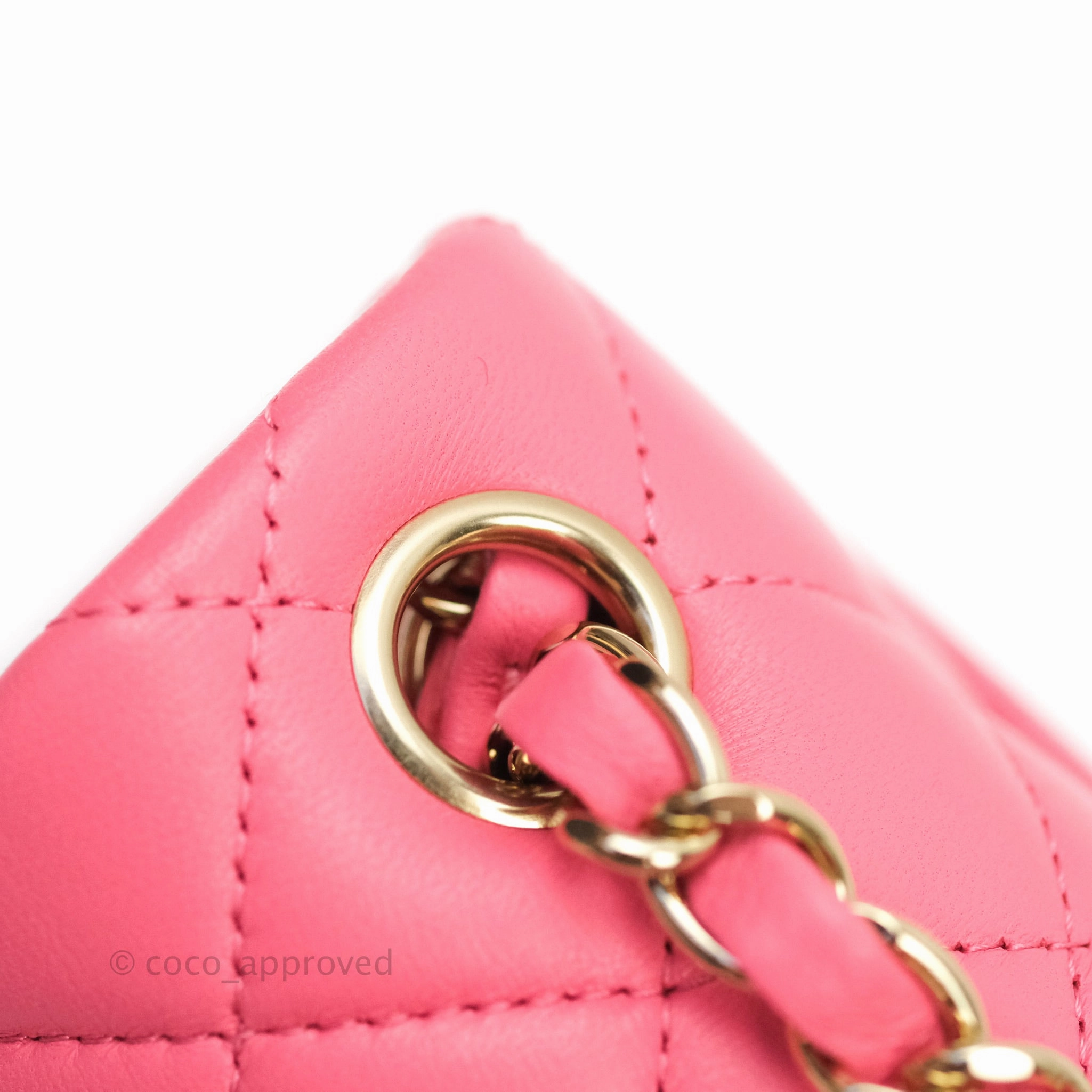 Chanel Mini Square Pink Lambskin Gold Hardware