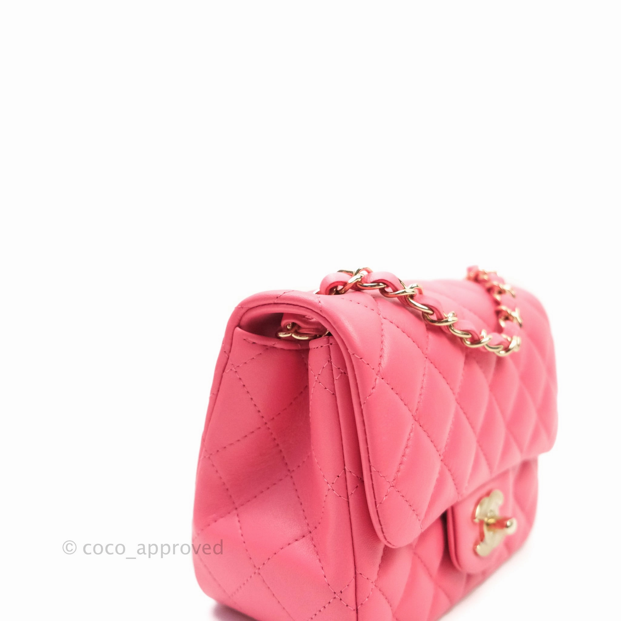 Chanel Mini Square Pink Lambskin Gold Hardware