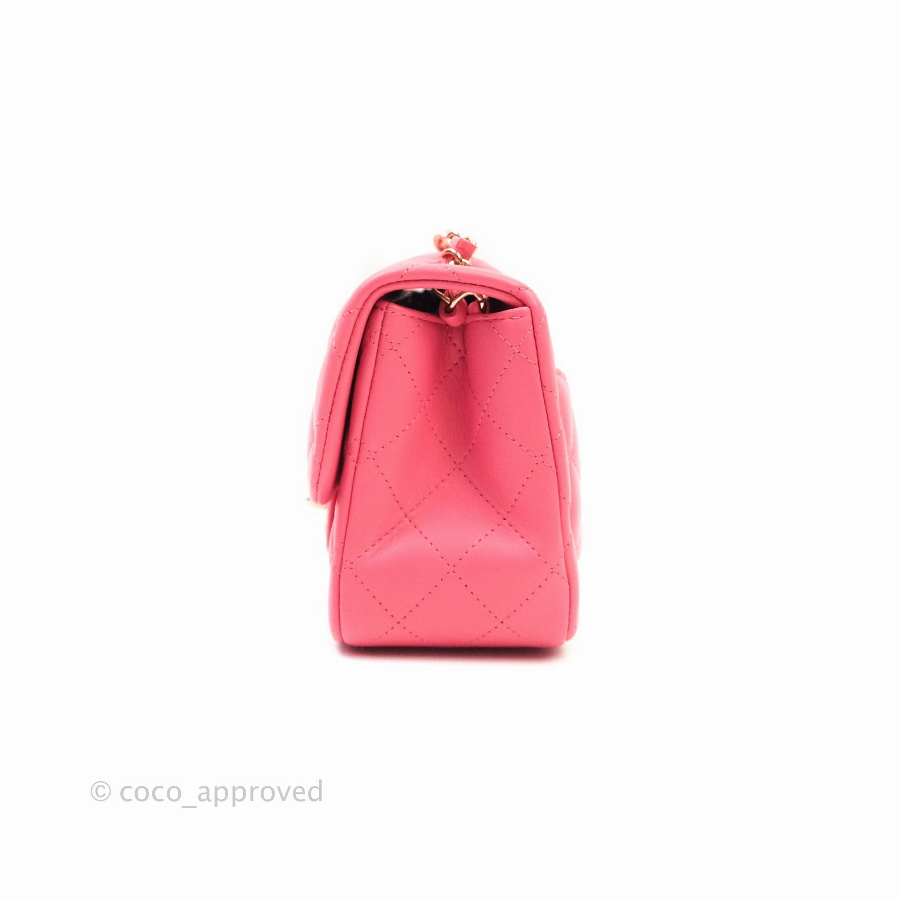 Chanel Mini Square Pink Lambskin Gold Hardware