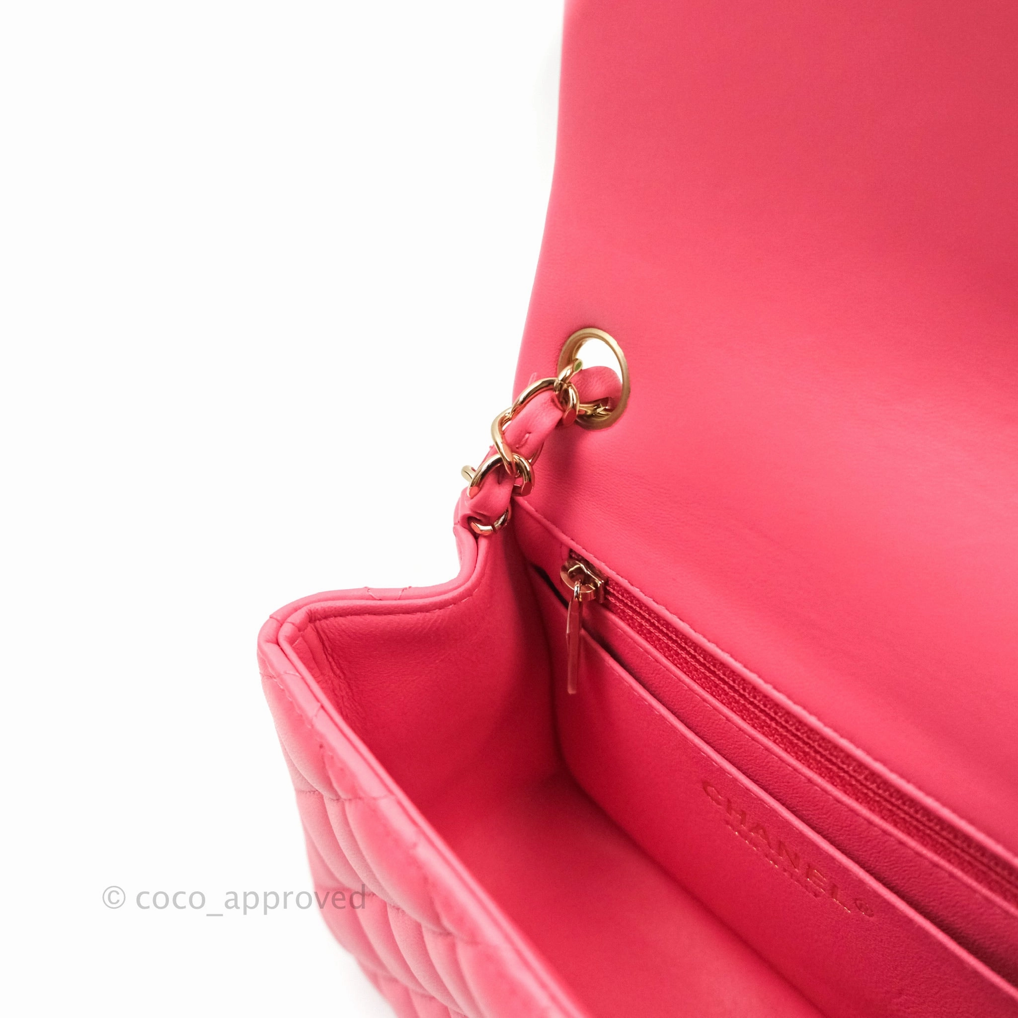 Chanel Mini Square Pink Lambskin Gold Hardware