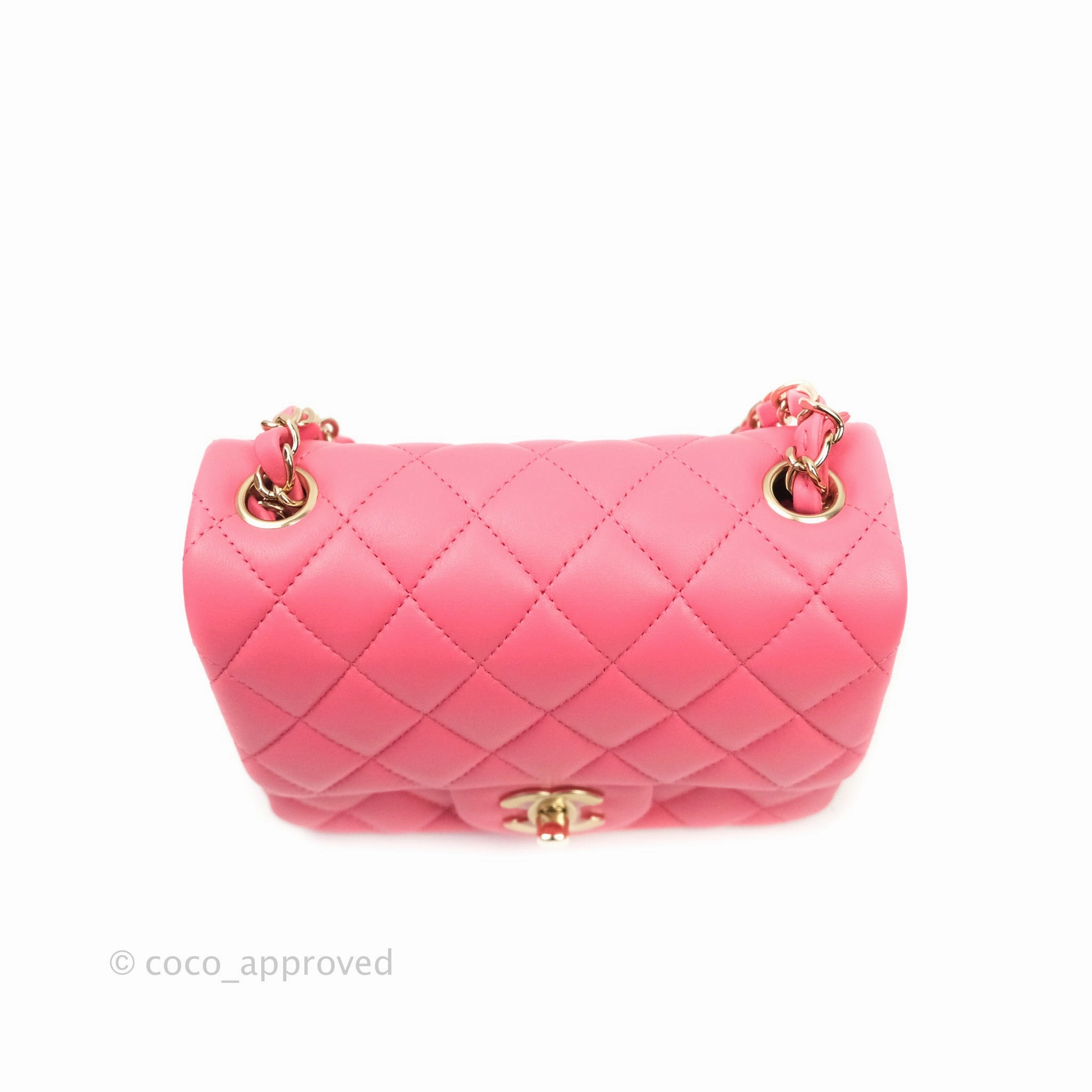 Chanel Mini Square Pink Lambskin Gold Hardware