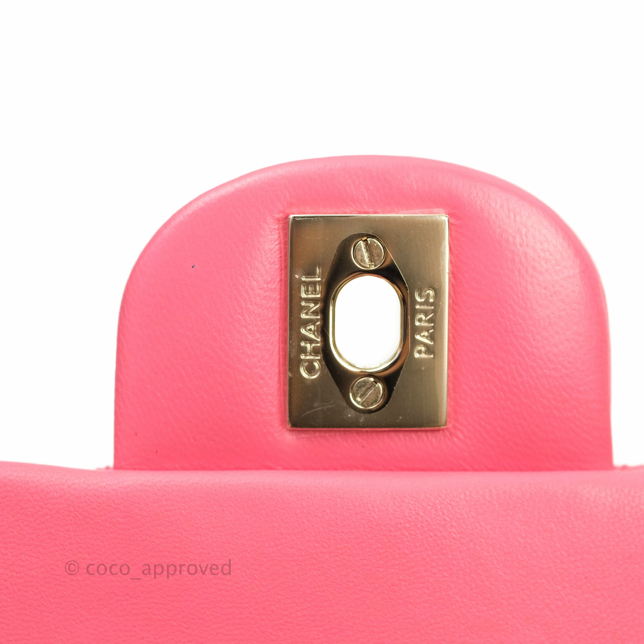 Chanel Mini Square Pink Lambskin Gold Hardware