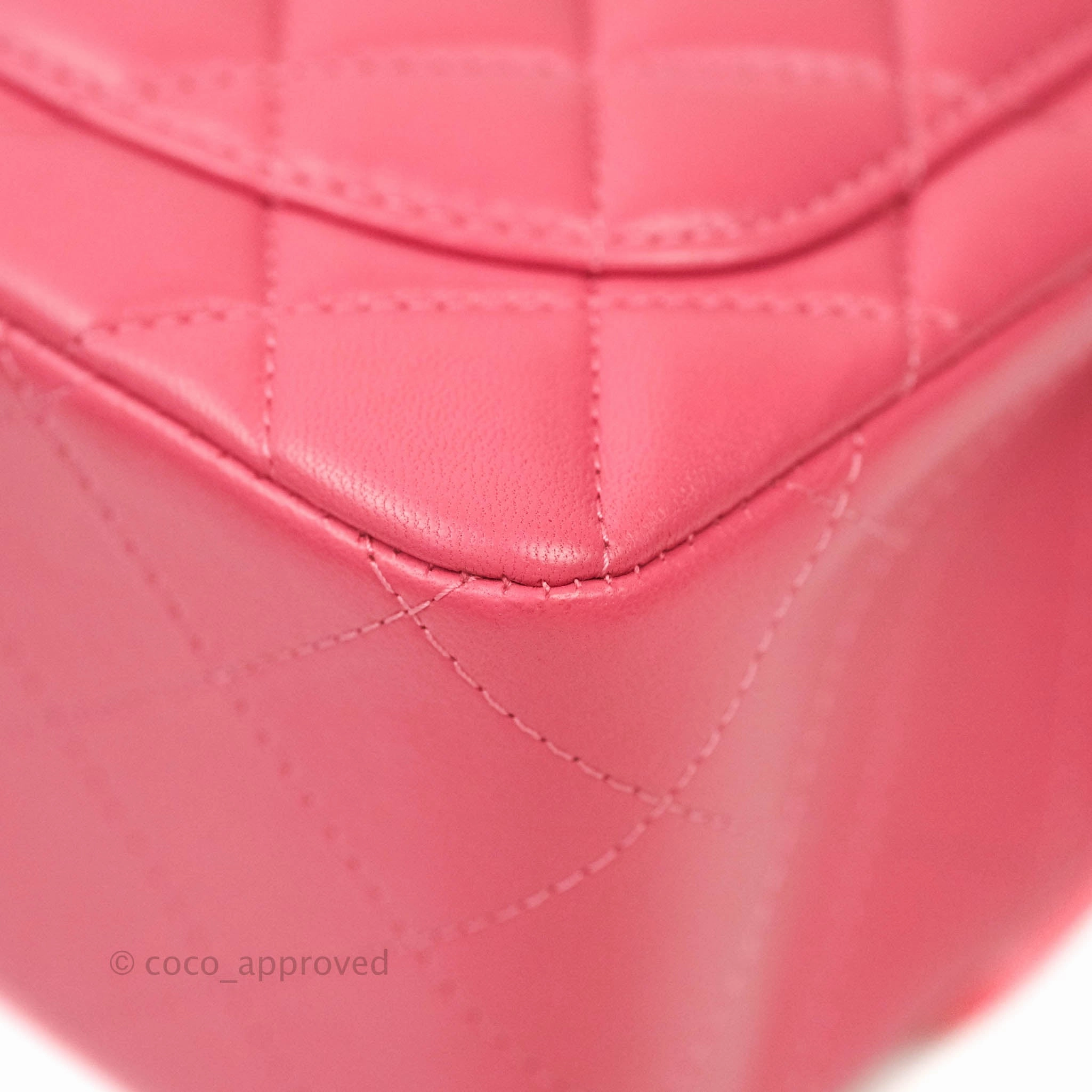 Chanel Mini Square Pink Lambskin Silver Hardware