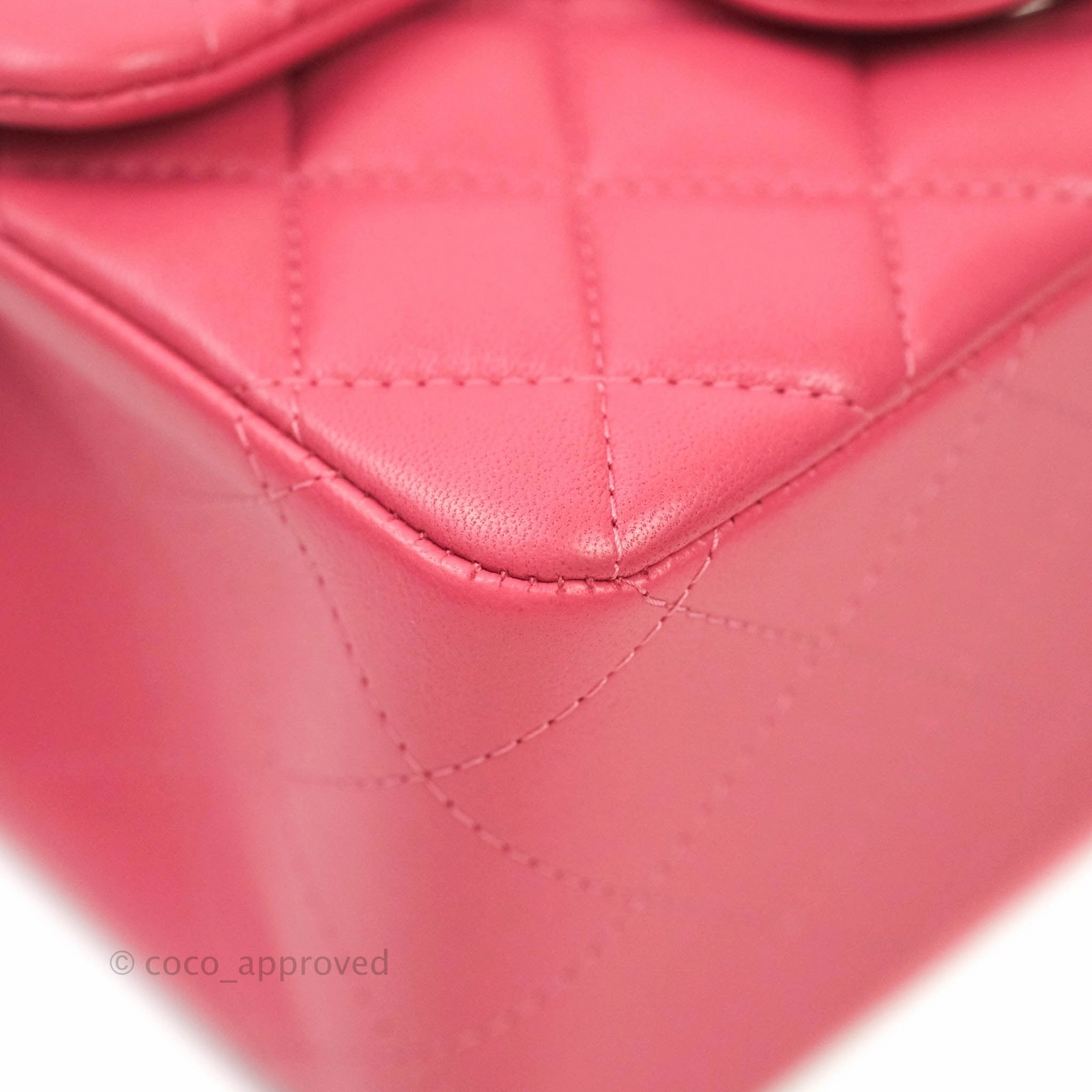 Chanel Mini Square Pink Lambskin Silver Hardware