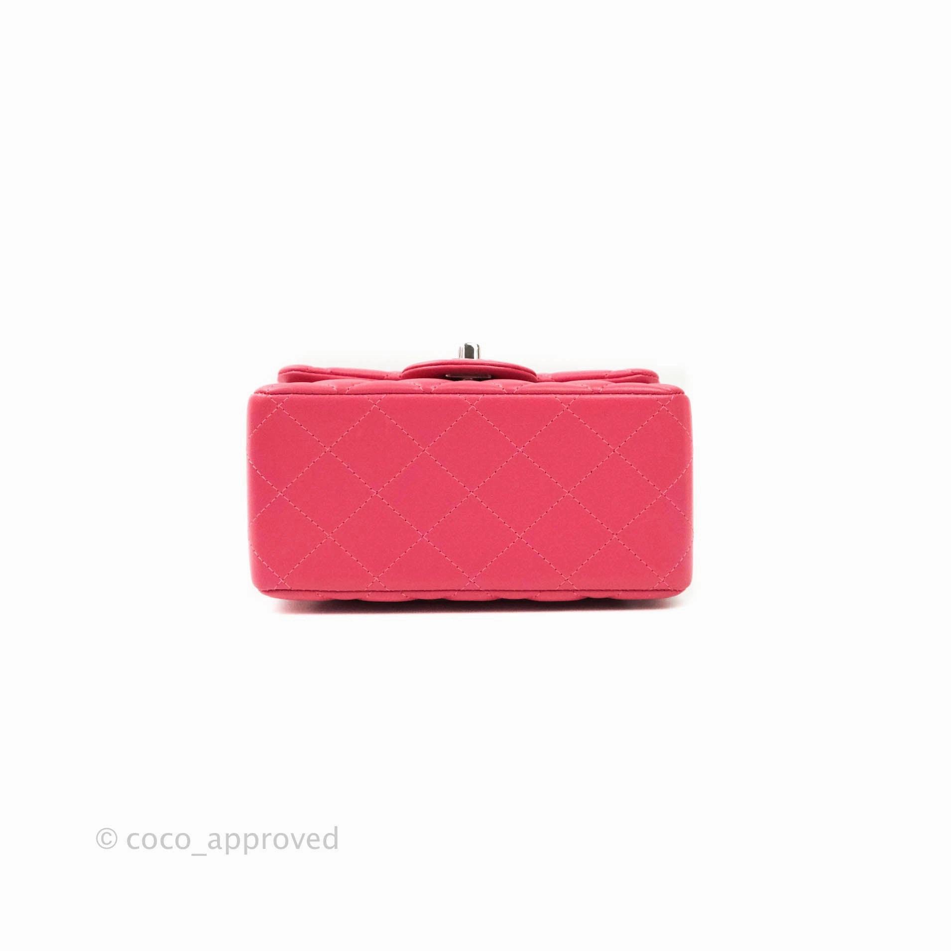 Chanel Mini Square Pink Lambskin Silver Hardware