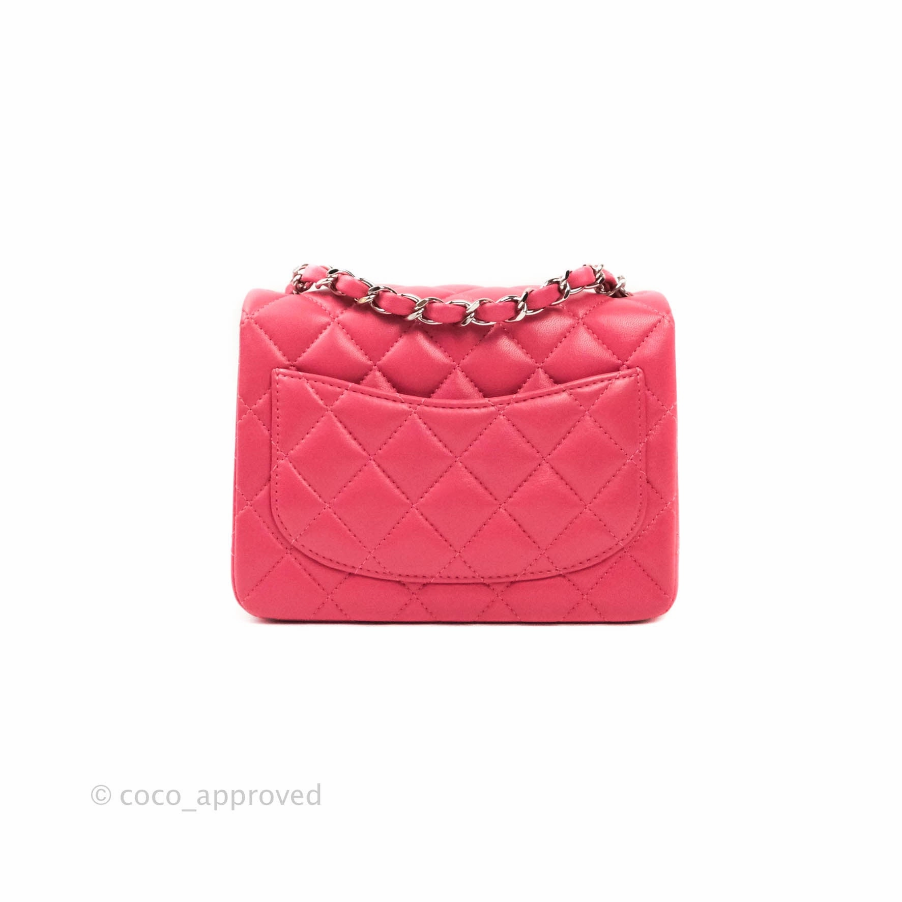 Chanel Mini Square Pink Lambskin Silver Hardware