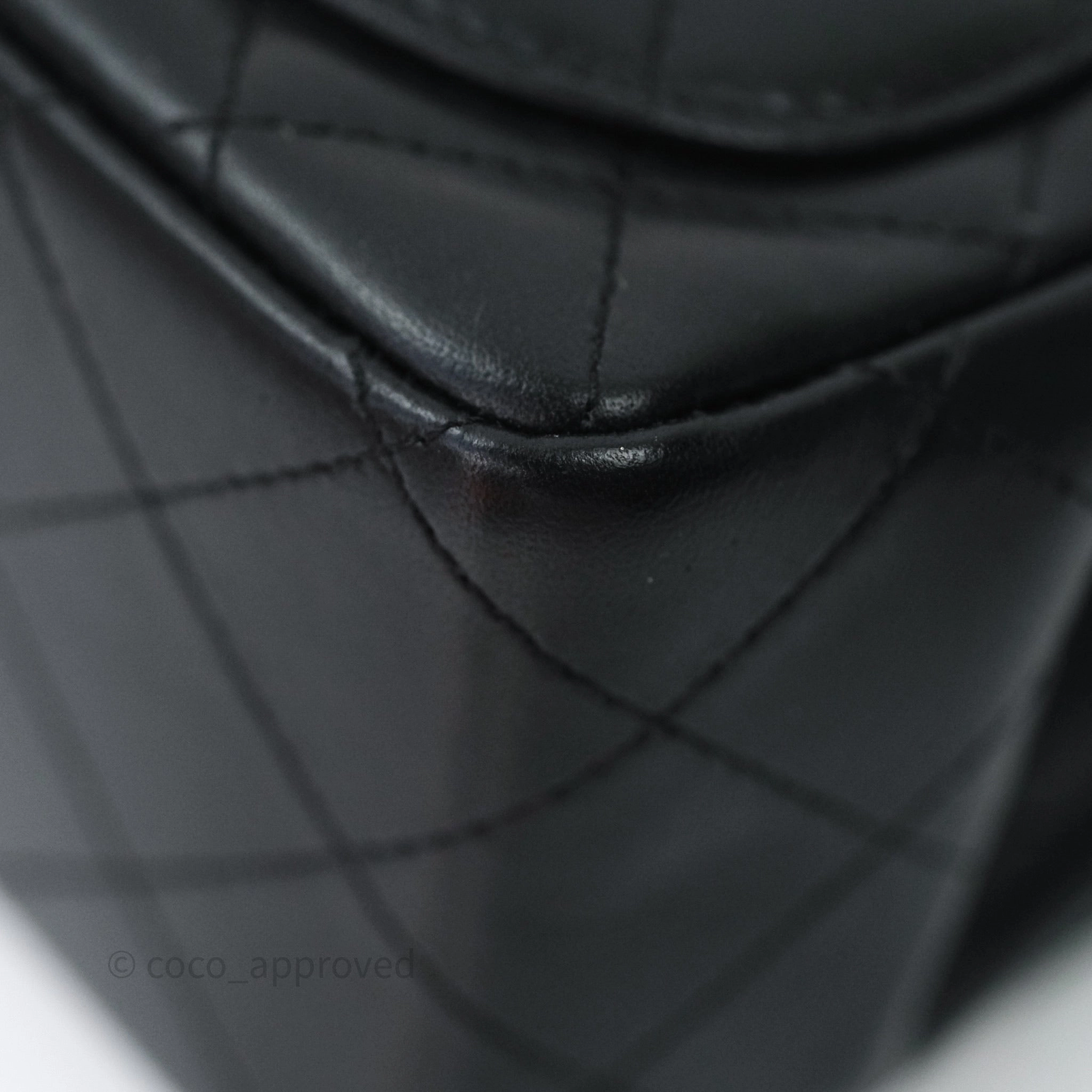 Chanel Mini Square Quilted Black Lambskin Gold Hardware