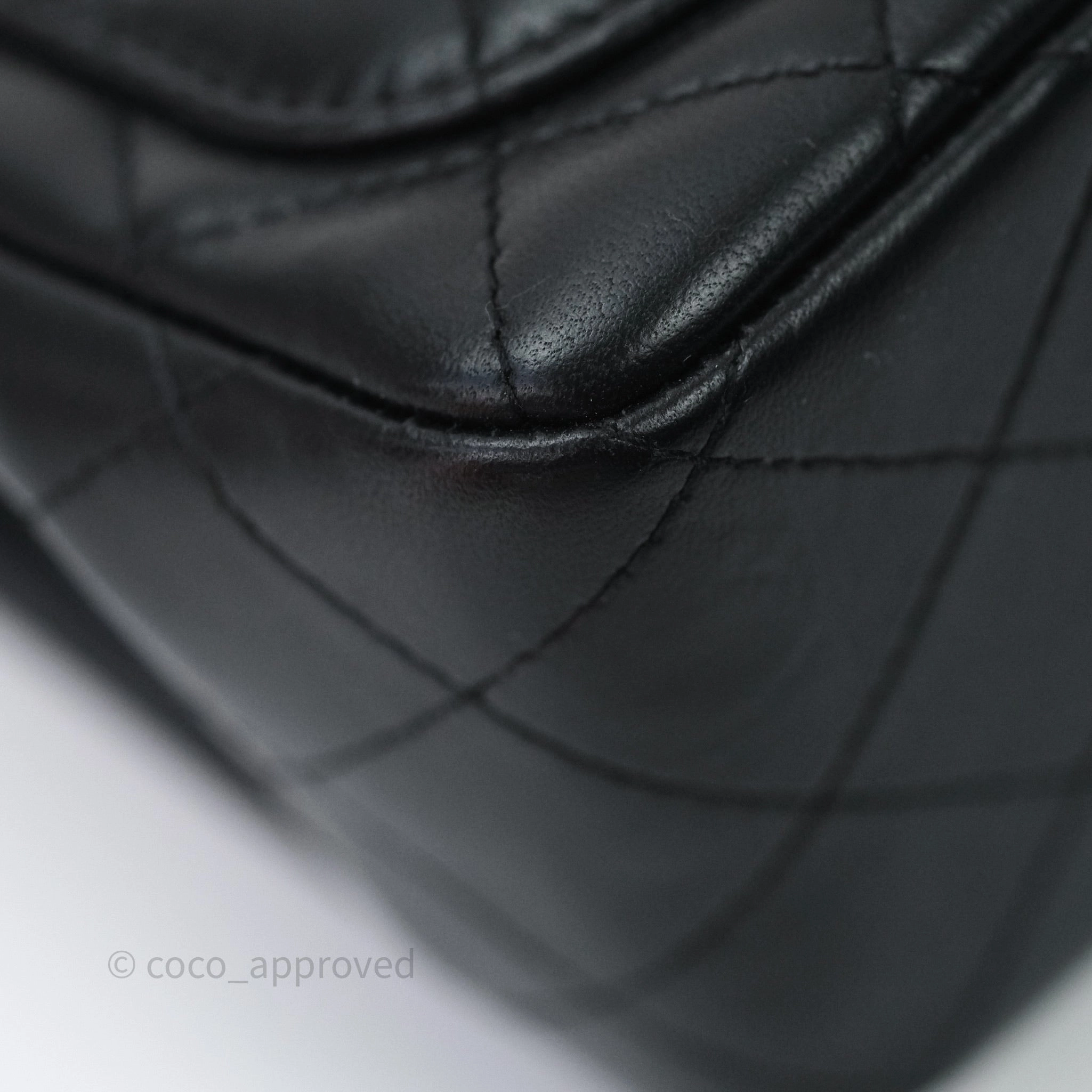 Chanel Mini Square Quilted Black Lambskin Gold Hardware