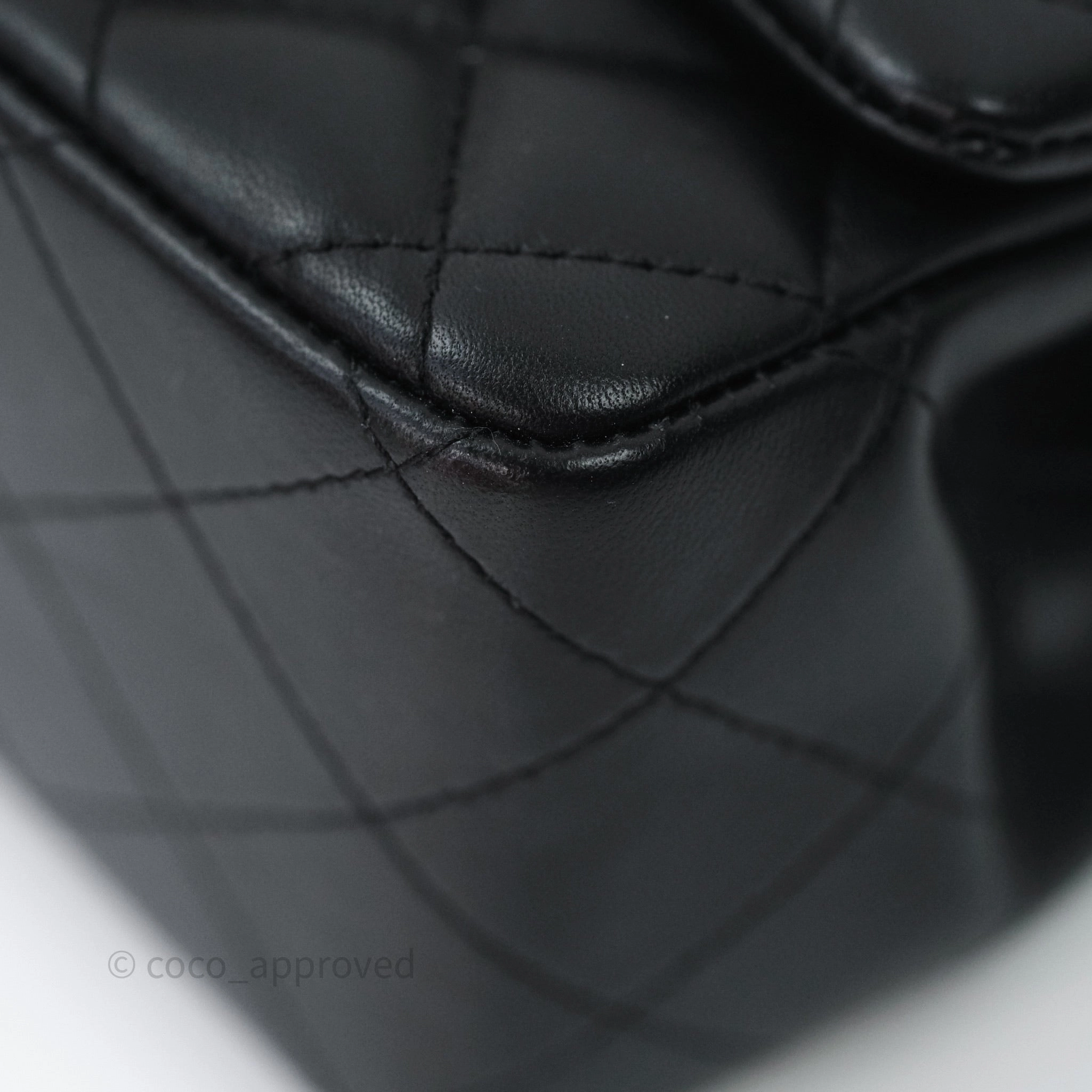 Chanel Mini Square Quilted Black Lambskin Gold Hardware