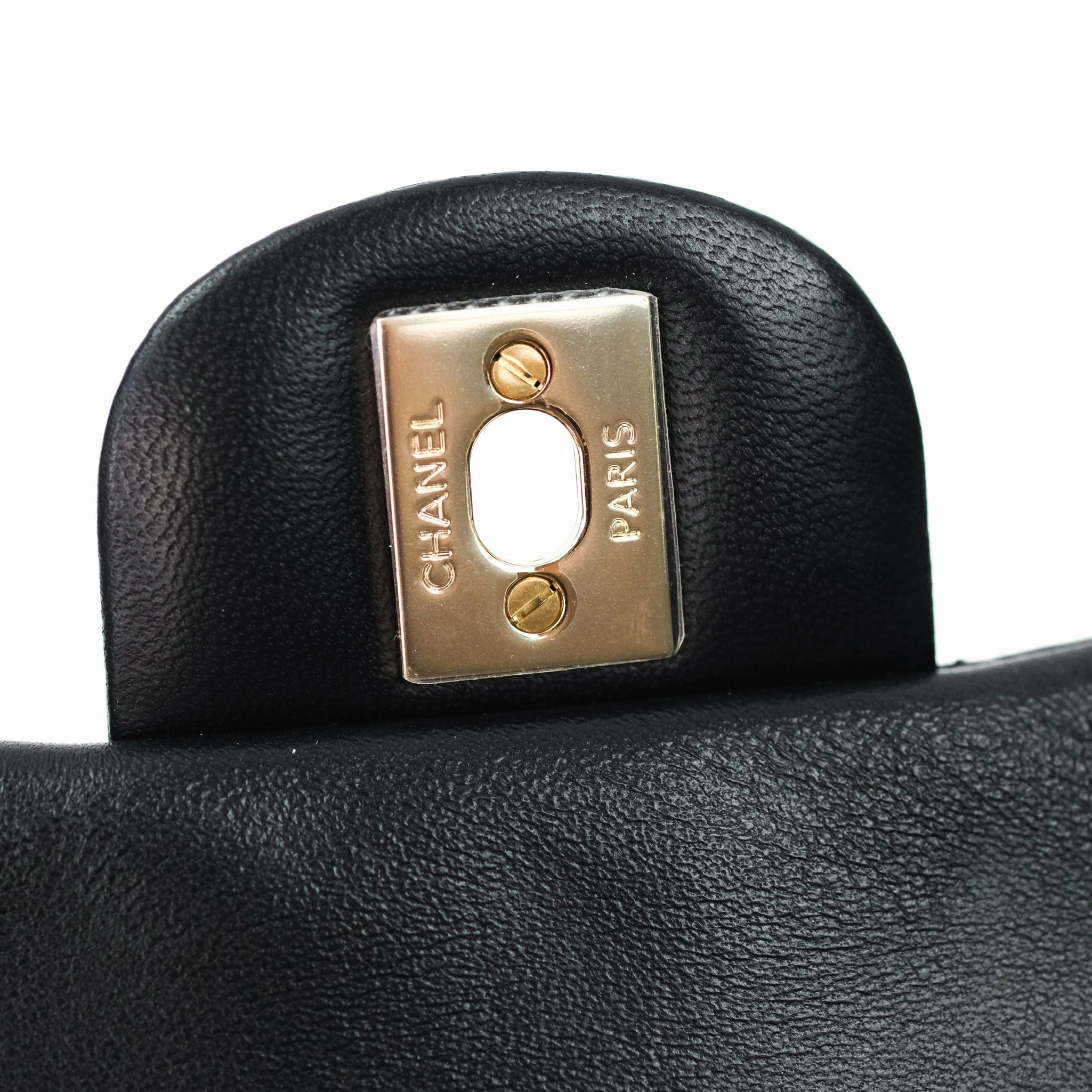 Chanel Mini Square Quilted Black Lambskin Gold Hardware