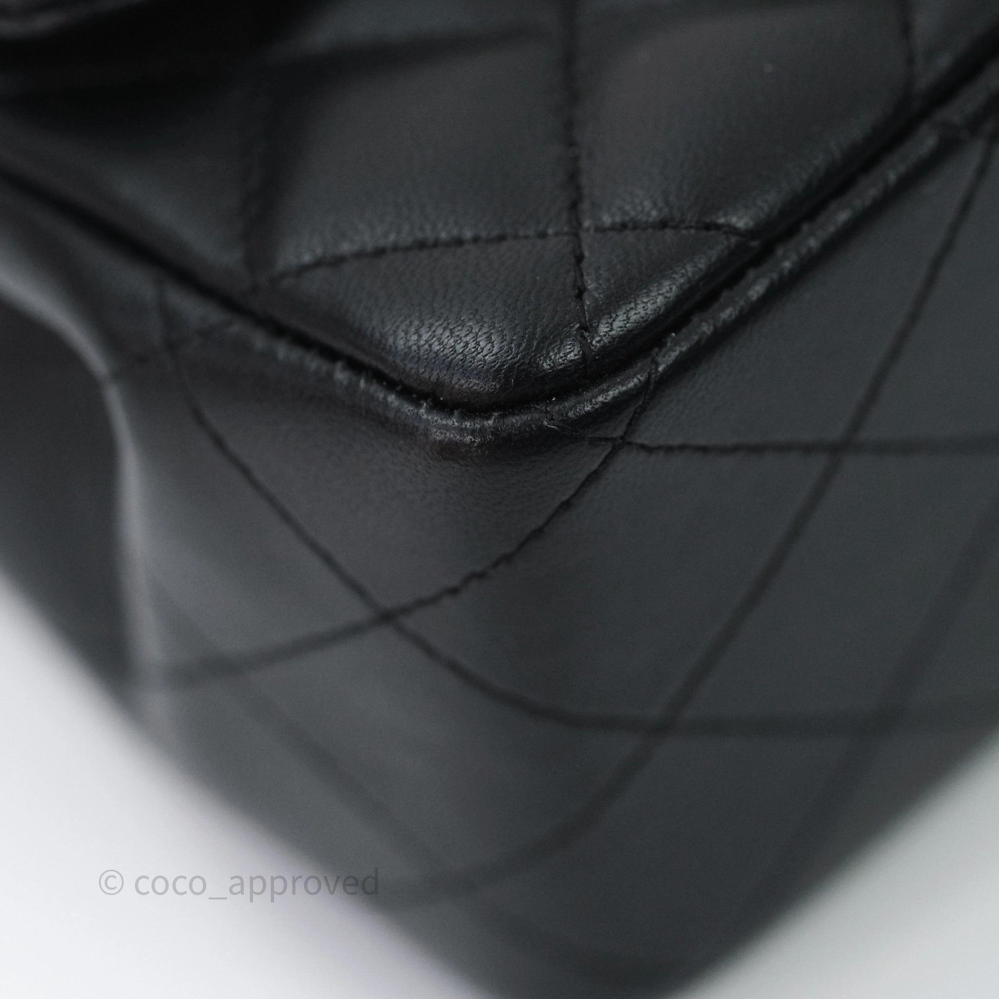 Chanel Mini Square Quilted Black Lambskin Gold Hardware