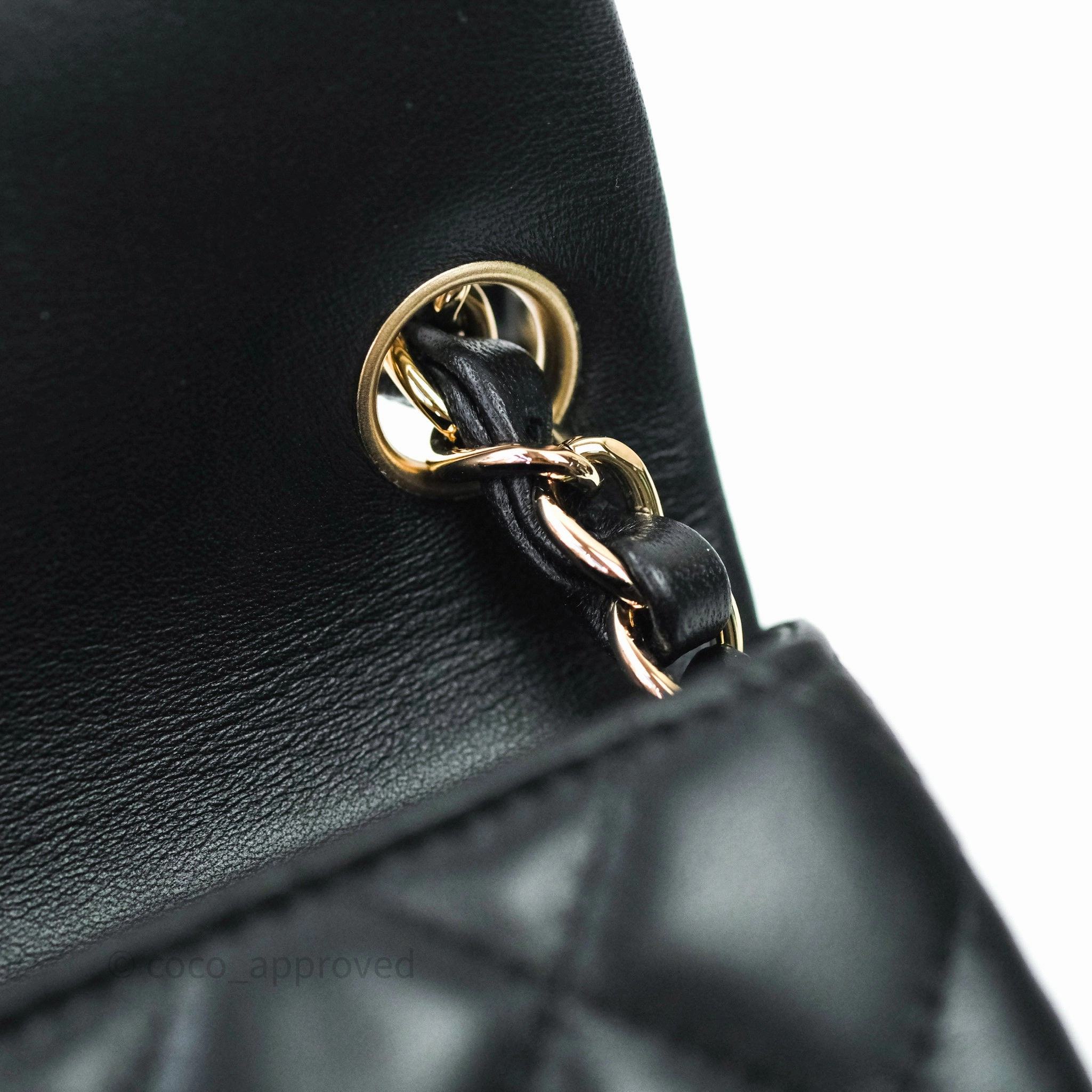 Chanel Mini Square Quilted Black Lambskin Gold Hardware