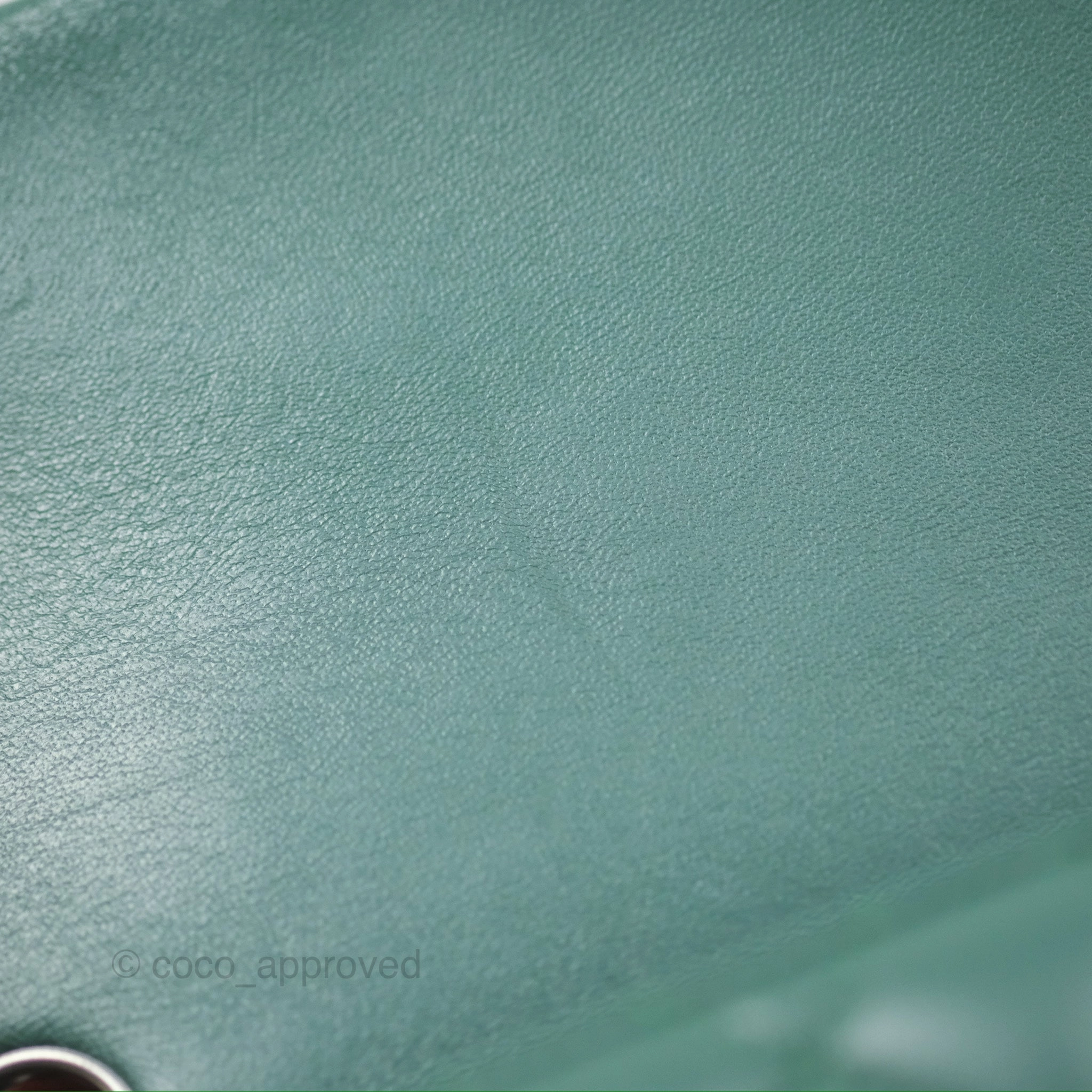 Chanel Mini Square Quilted Green Lambskin Silver Hardware