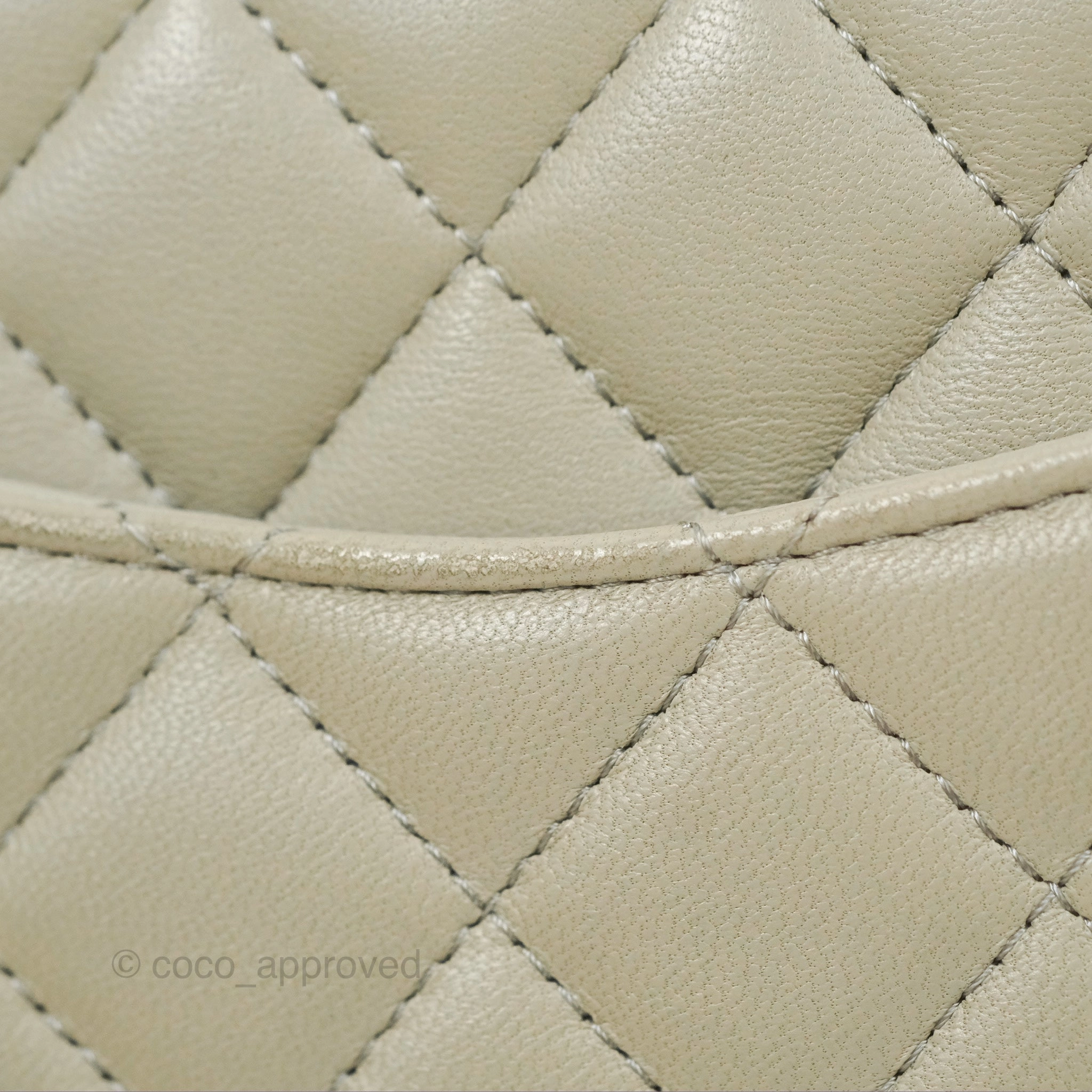 Chanel Mini Square Quilted Grey Lambskin Gold Hardware 22C