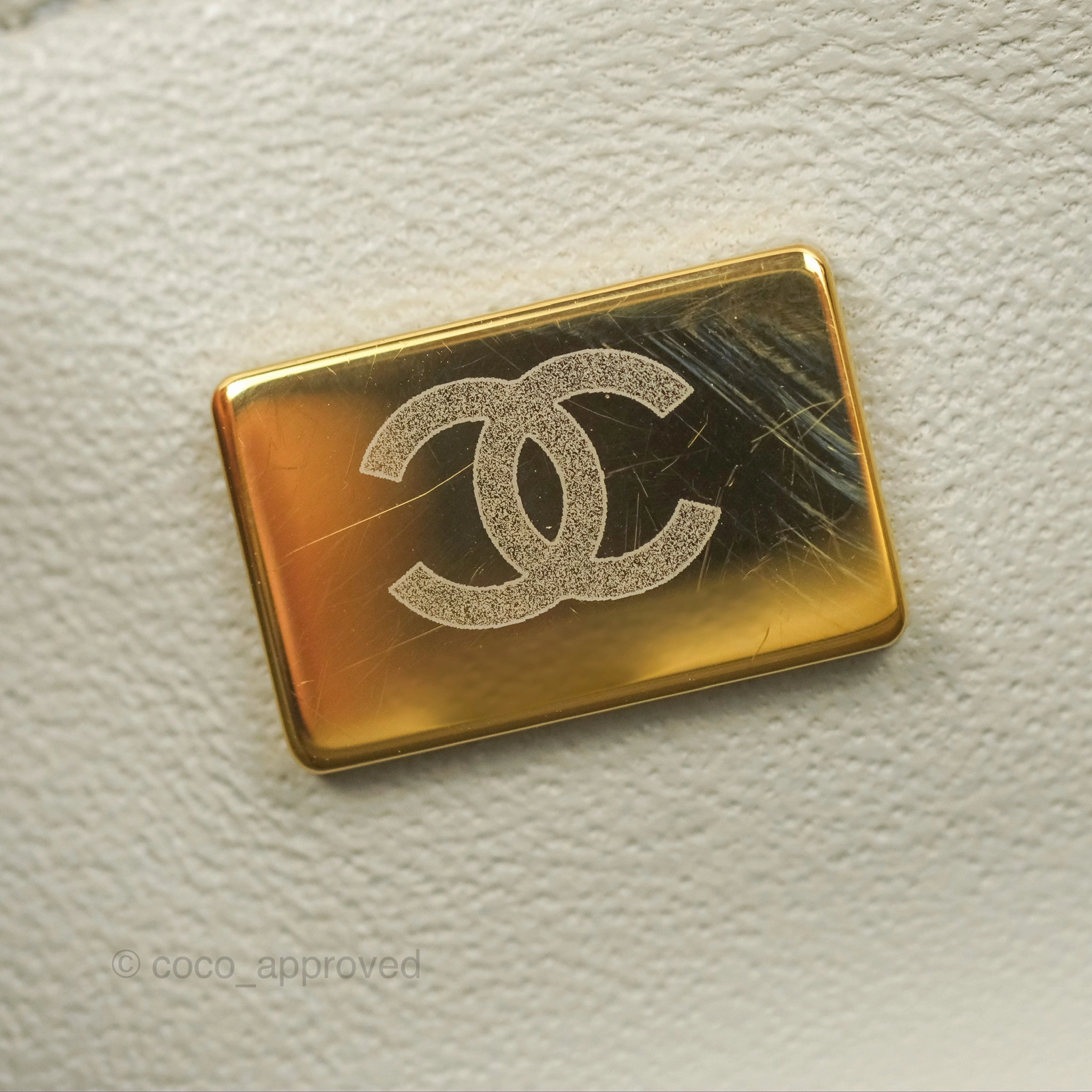 Chanel Mini Square Quilted Grey Lambskin Gold Hardware 22C