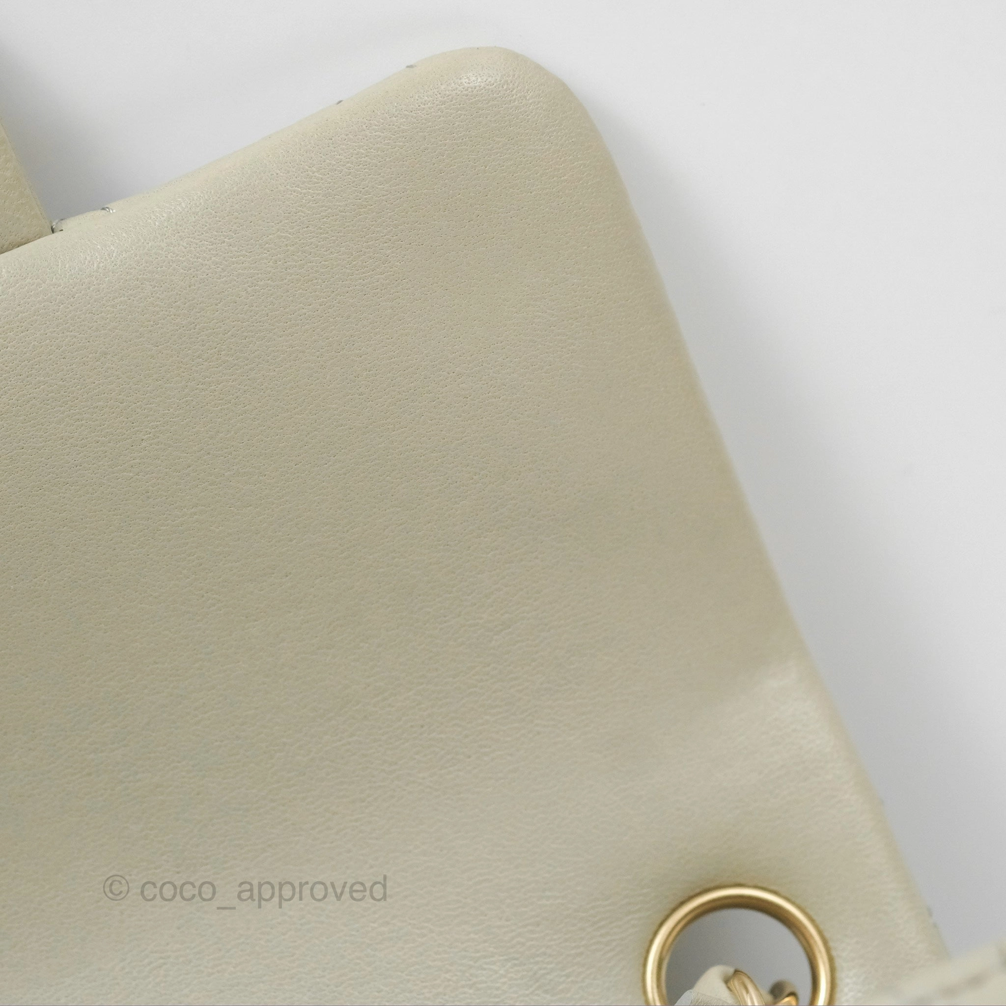 Chanel Mini Square Quilted Grey Lambskin Gold Hardware 22C
