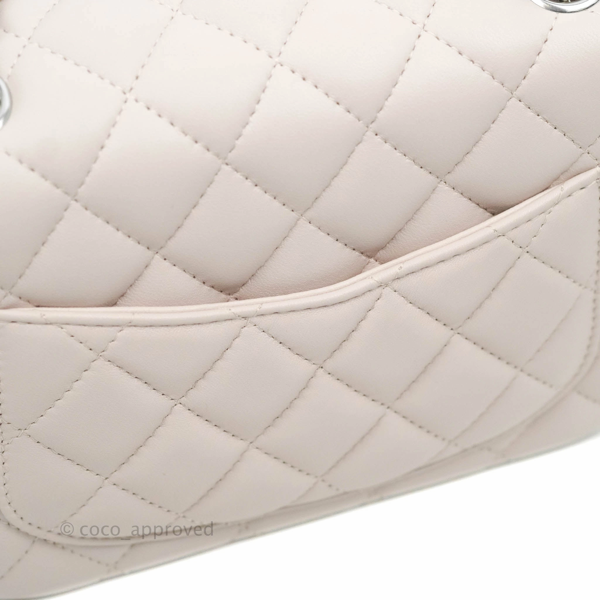 Chanel Mini Square Quilted Pale Lilac Silver Hardware