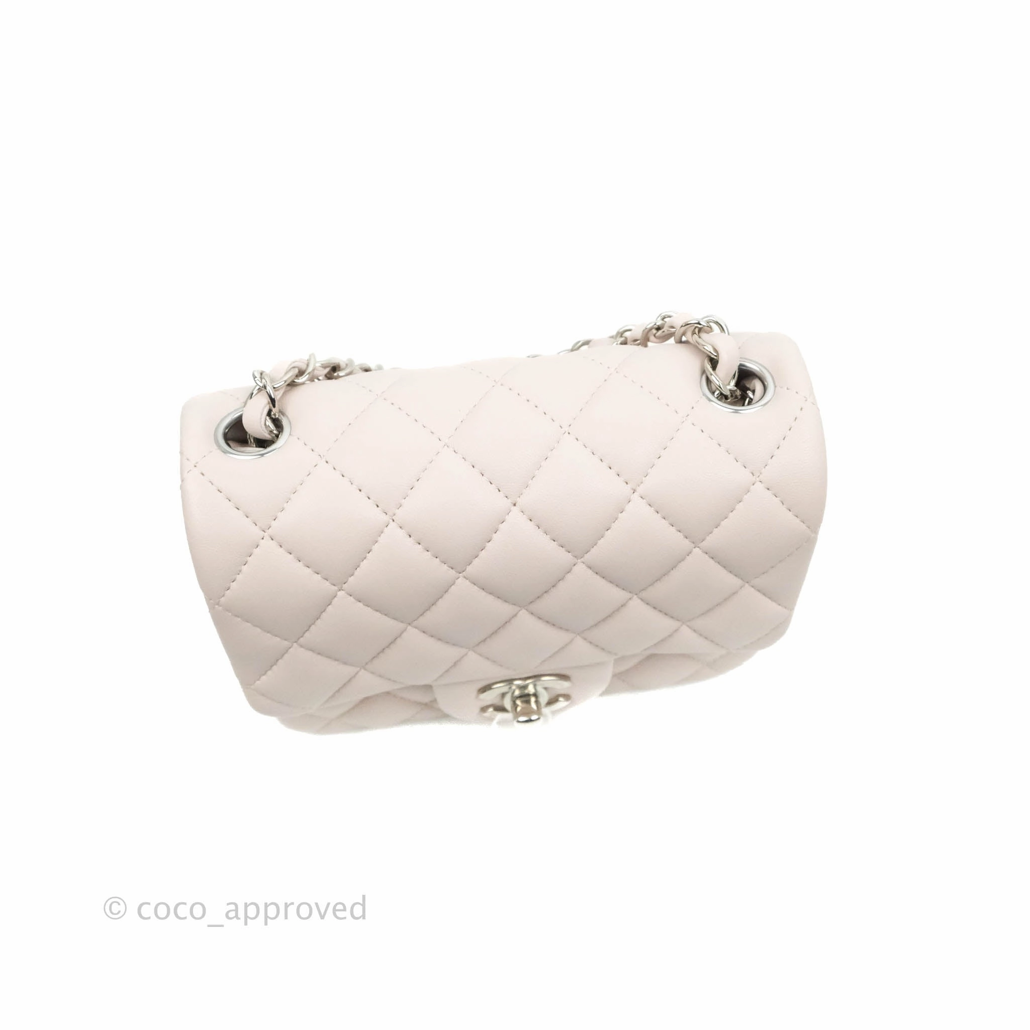Chanel Mini Square Quilted Pale Lilac Silver Hardware