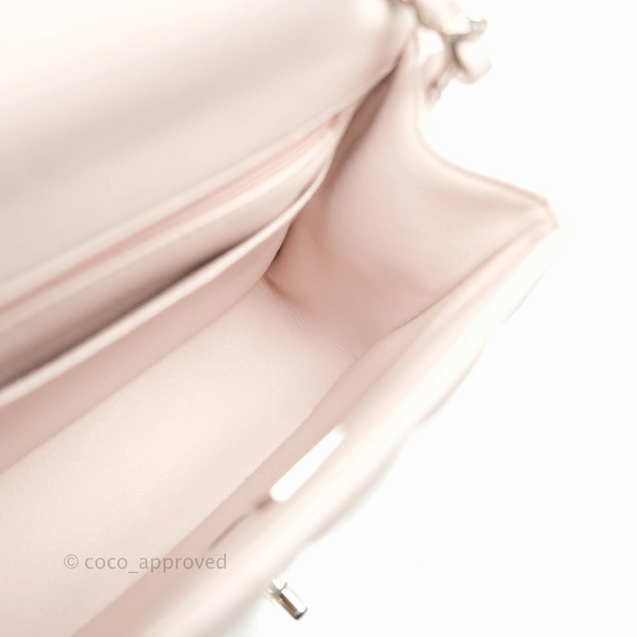 Chanel Mini Square Quilted Pale Lilac Silver Hardware