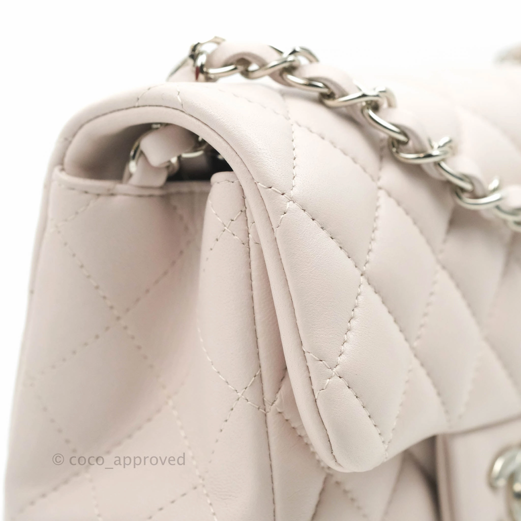 Chanel Mini Square Quilted Pale Lilac Silver Hardware