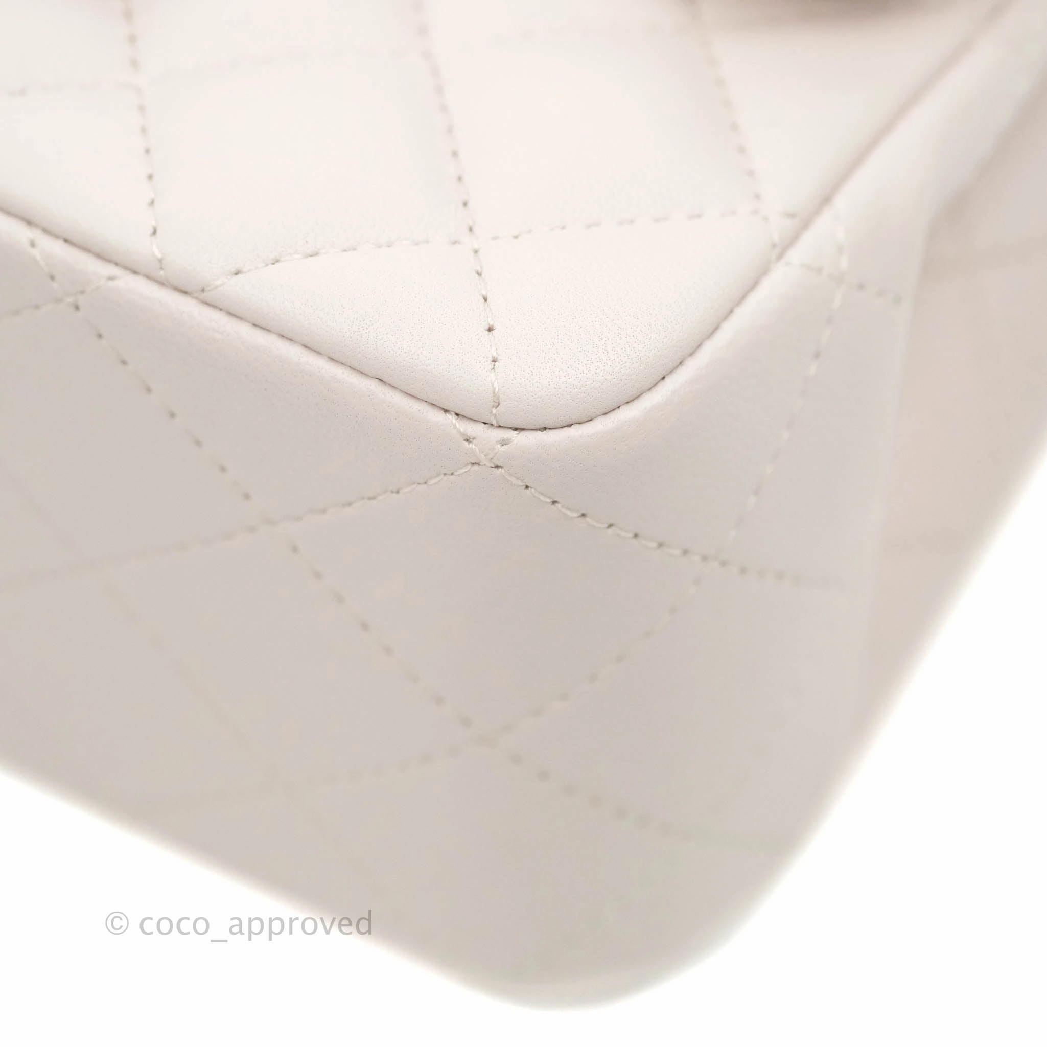 Chanel Mini Square Quilted Pale Lilac Silver Hardware