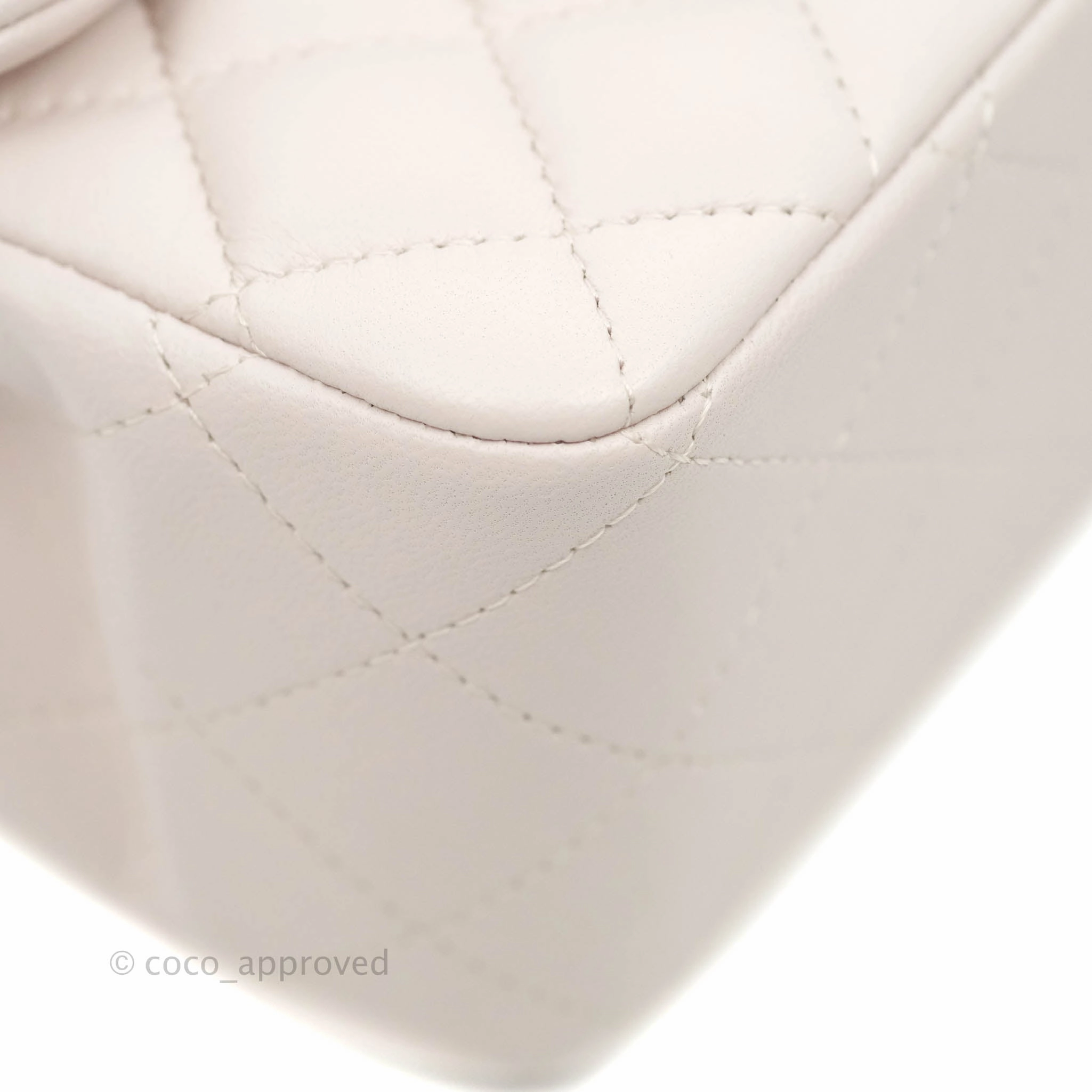 Chanel Mini Square Quilted Pale Lilac Silver Hardware