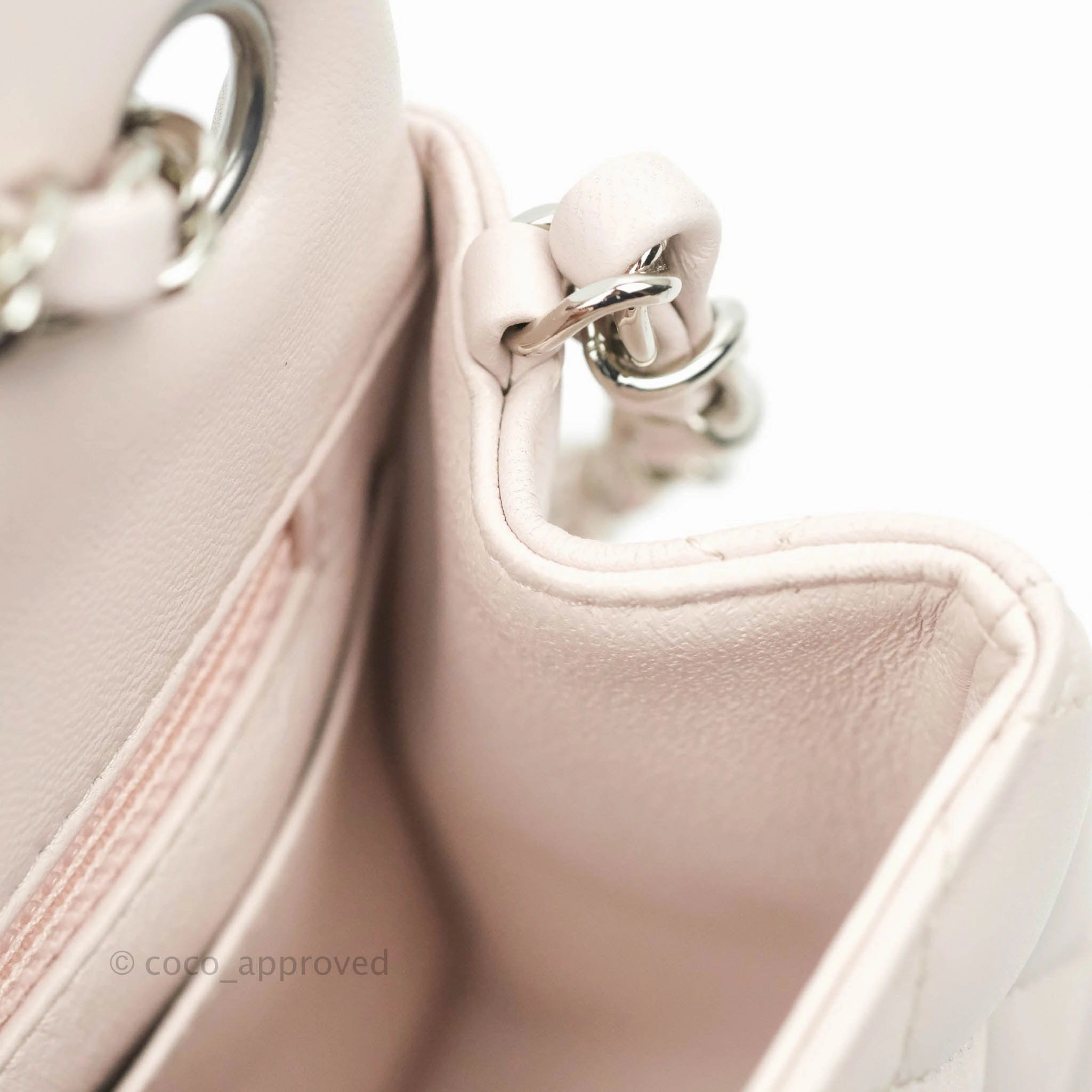 Chanel Mini Square Quilted Pale Lilac Silver Hardware