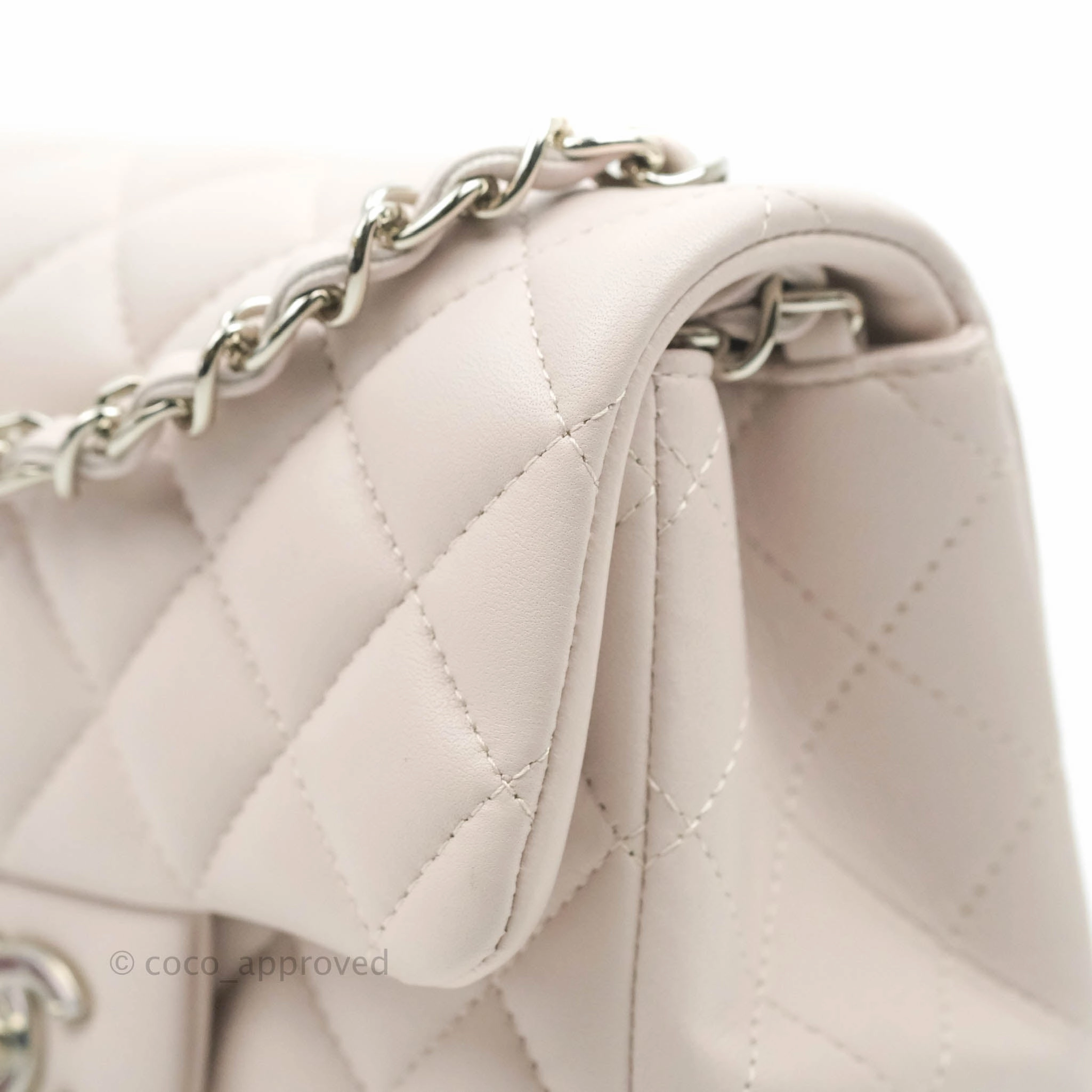Chanel Mini Square Quilted Pale Lilac Silver Hardware