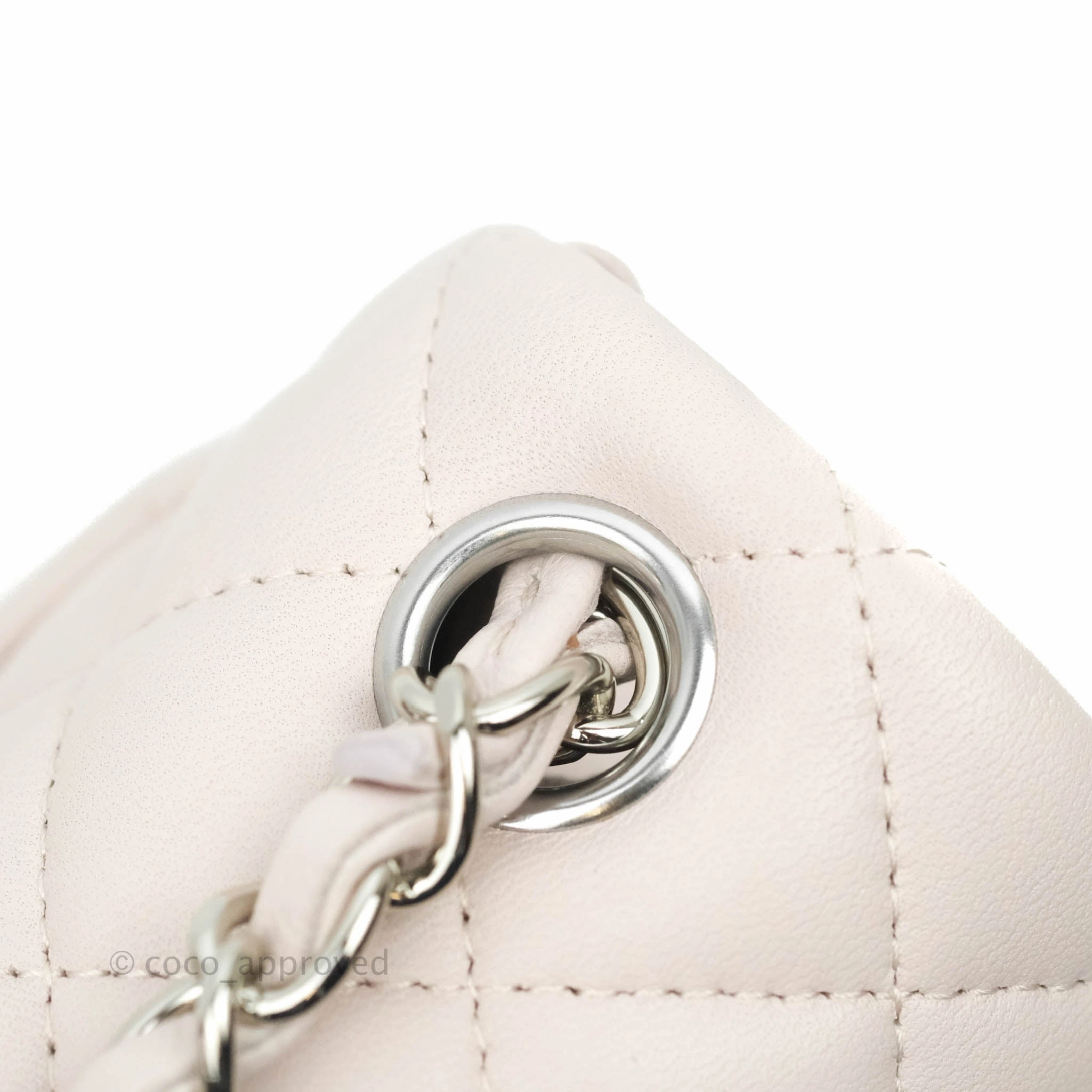 Chanel Mini Square Quilted Pale Lilac Silver Hardware