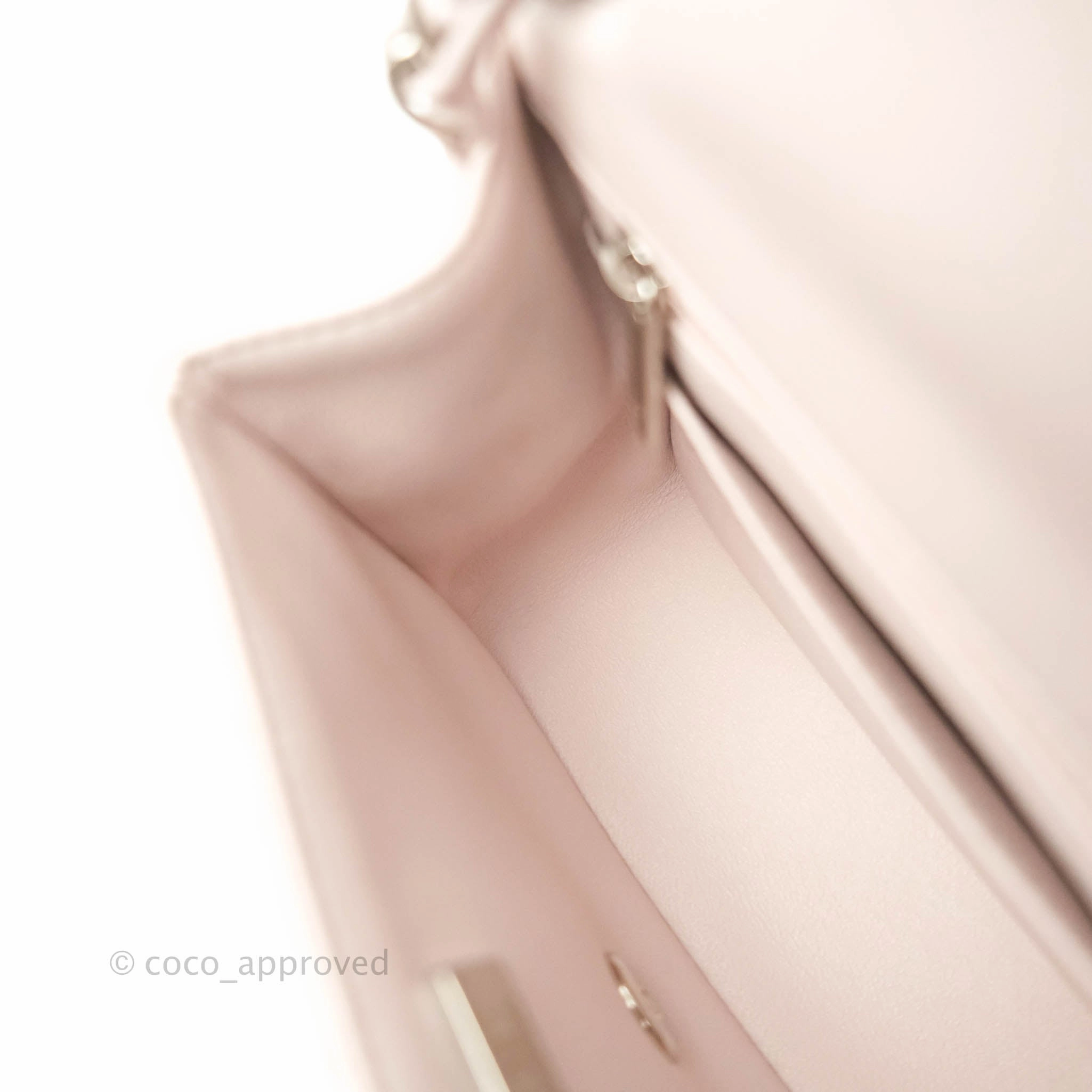 Chanel Mini Square Quilted Pale Lilac Silver Hardware