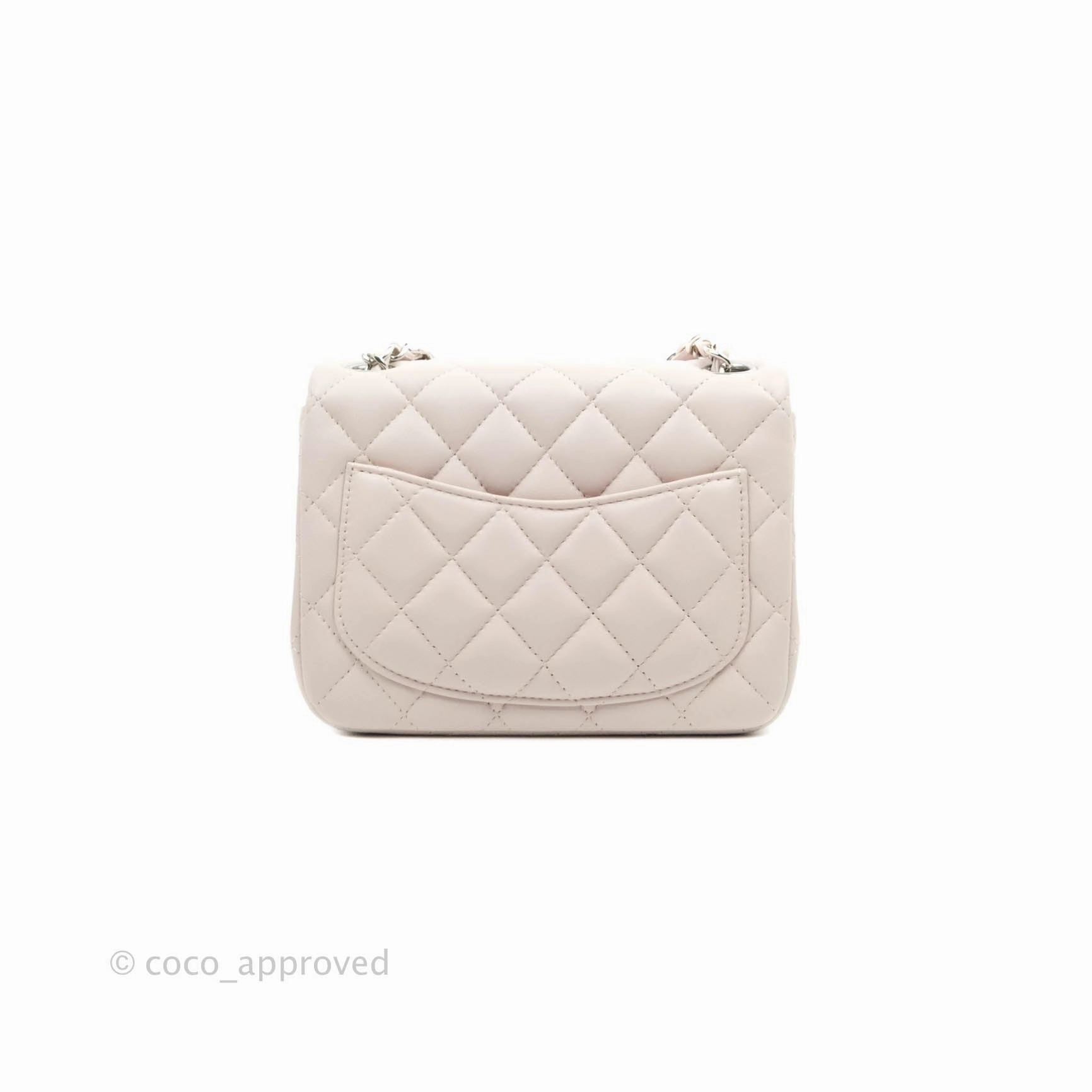 Chanel Mini Square Quilted Pale Lilac Silver Hardware