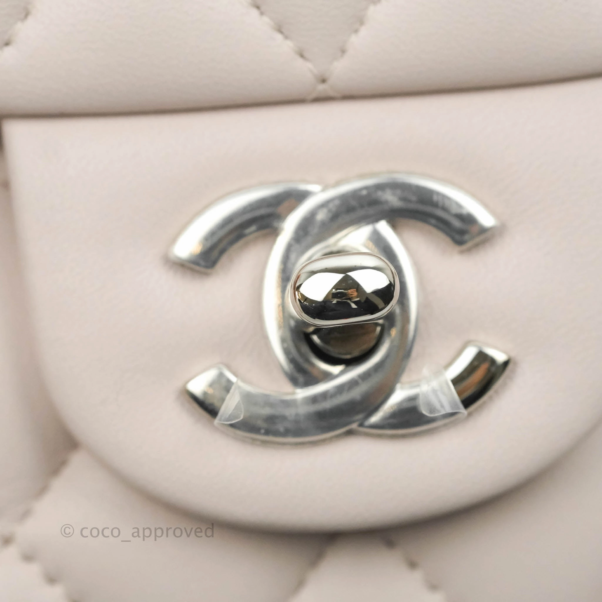 Chanel Mini Square Quilted Pale Lilac Silver Hardware