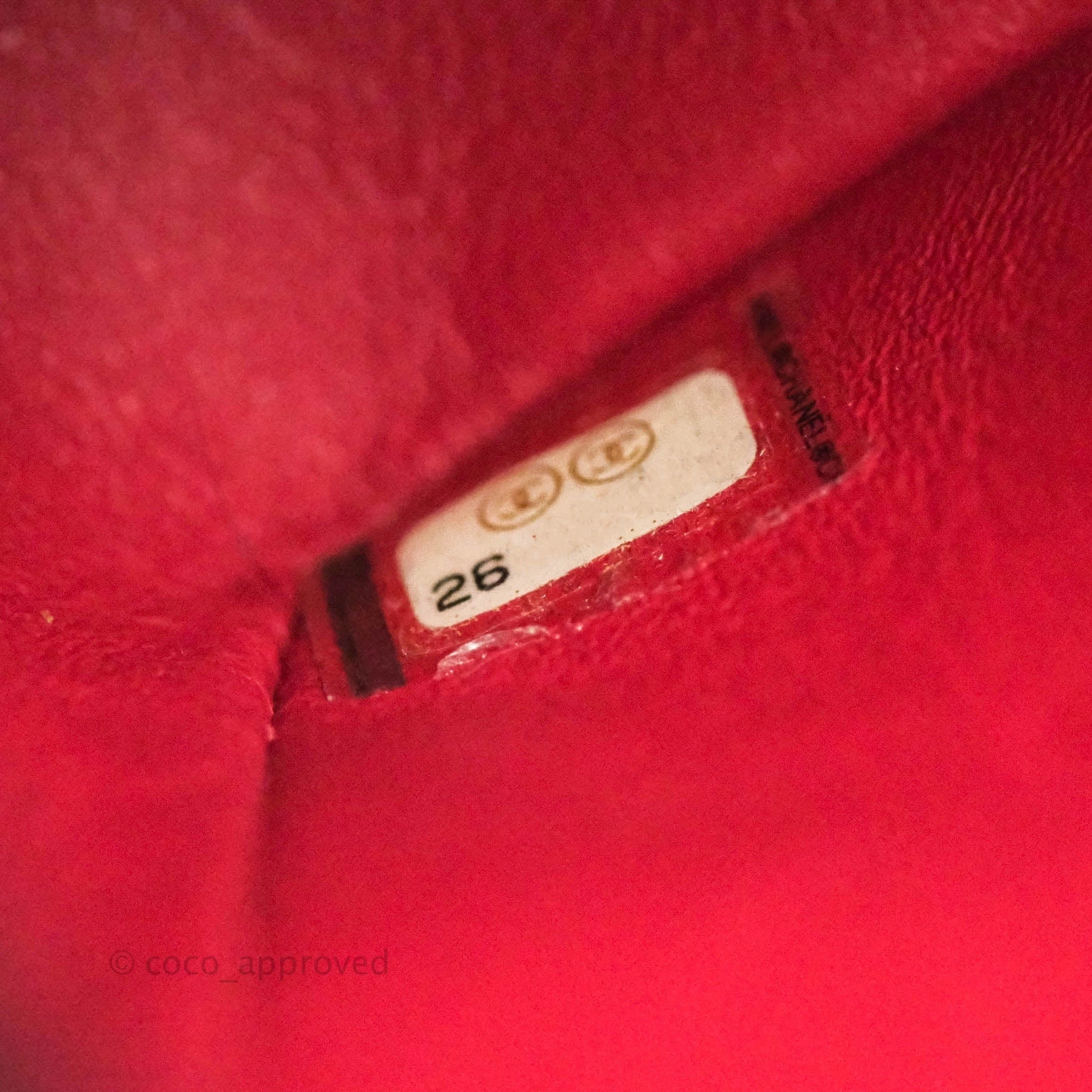 Chanel Mini Square Red Chevron Caviar Gold Hardware 18B