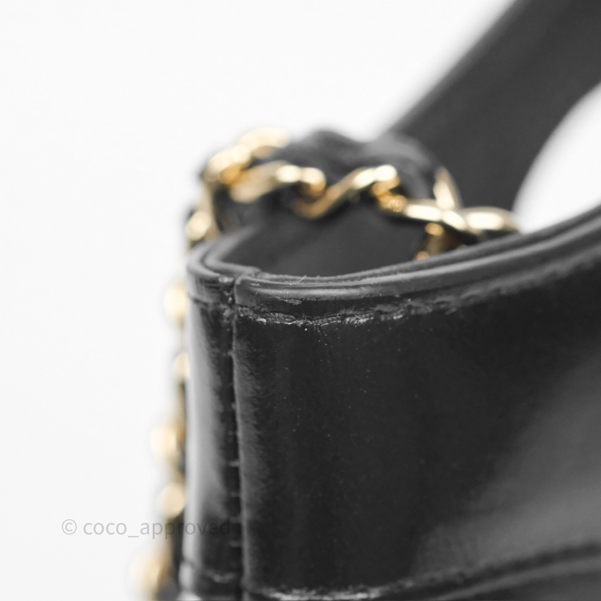 Chanel Nano 31 Black Shiny Calfskin Gold Hardware