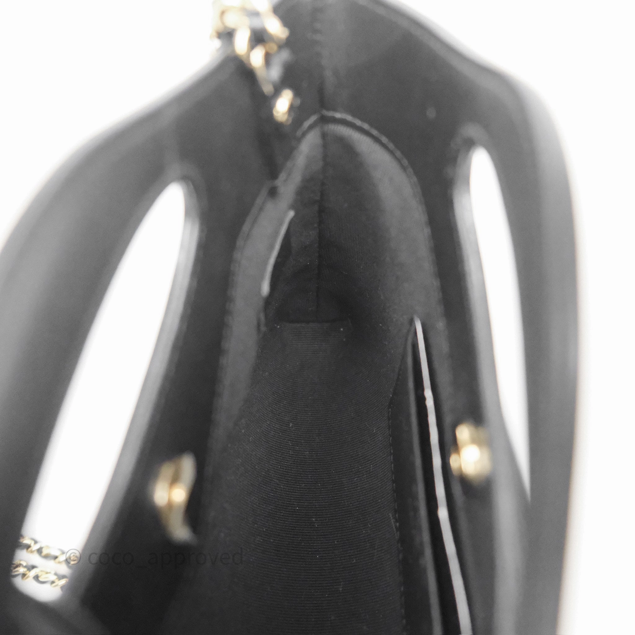 Chanel Nano 31 Black Shiny Calfskin Gold Hardware