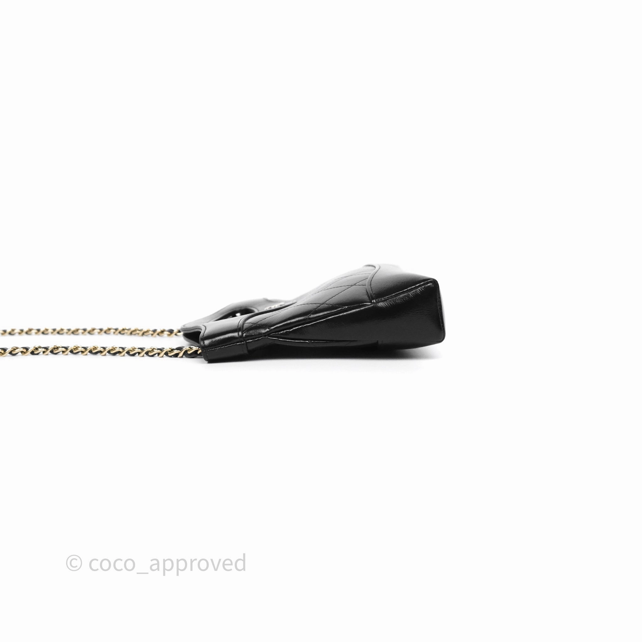 Chanel Nano 31 Black Shiny Calfskin Gold Hardware