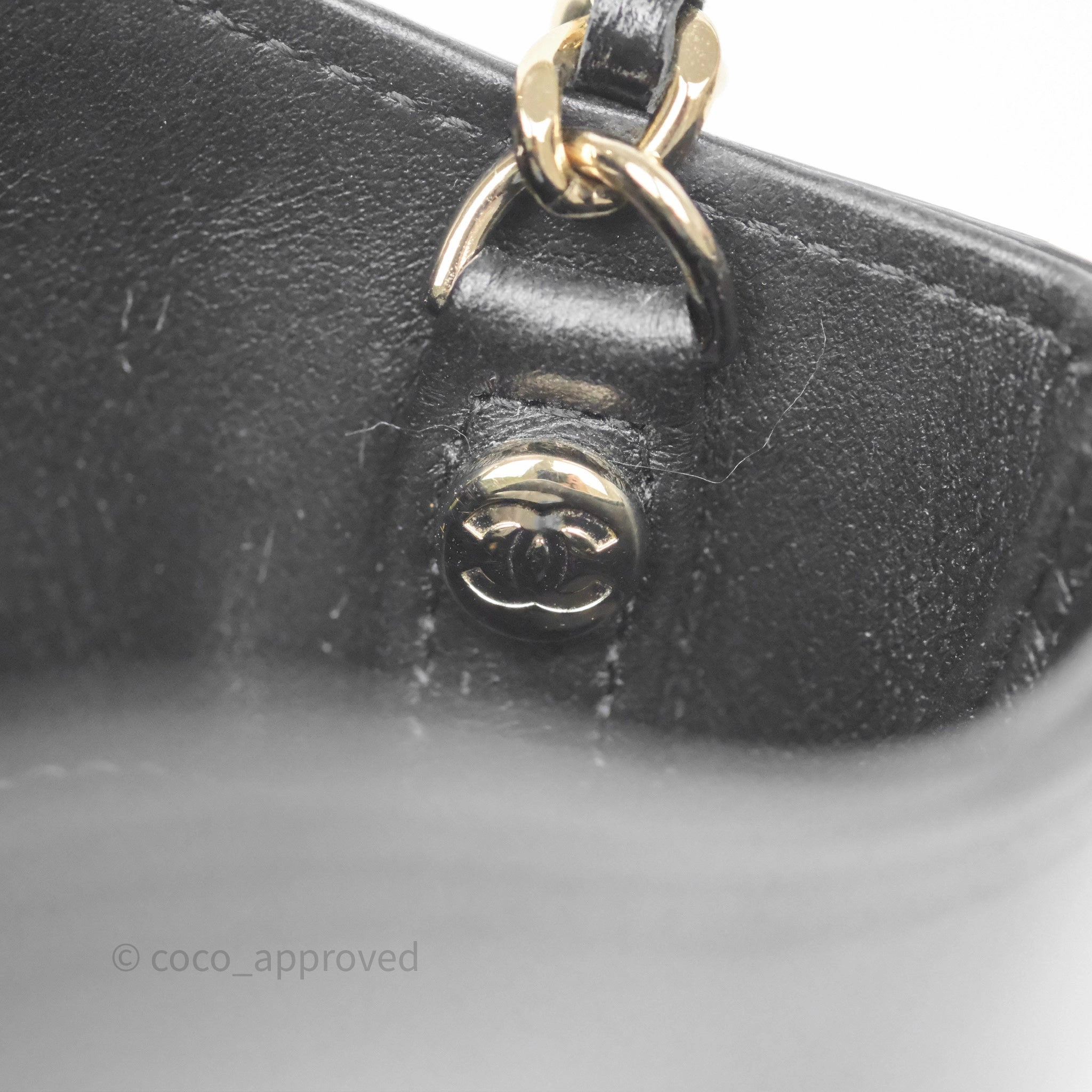 Chanel Nano 31 Black Shiny Calfskin Gold Hardware