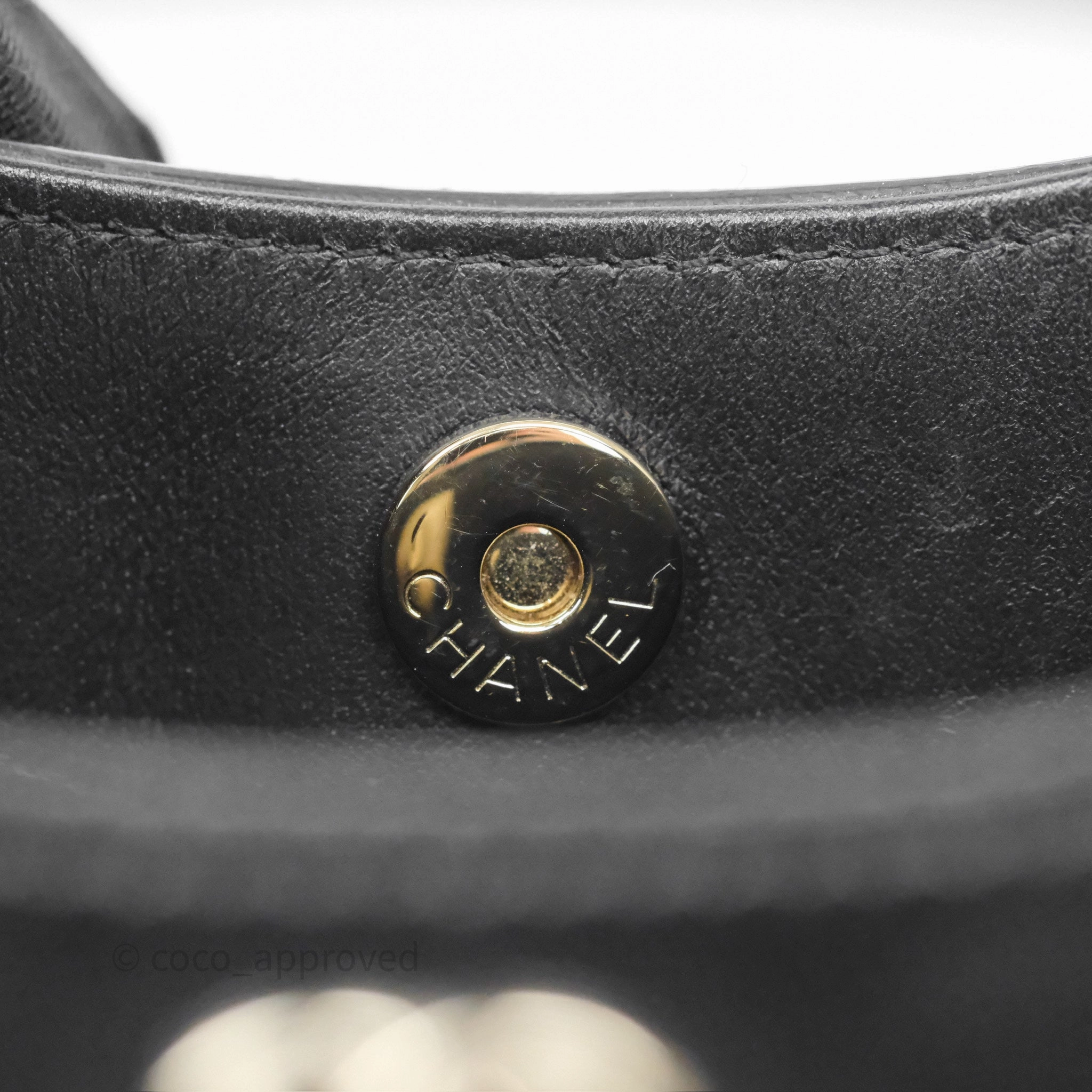 Chanel Nano 31 Black Shiny Calfskin Gold Hardware