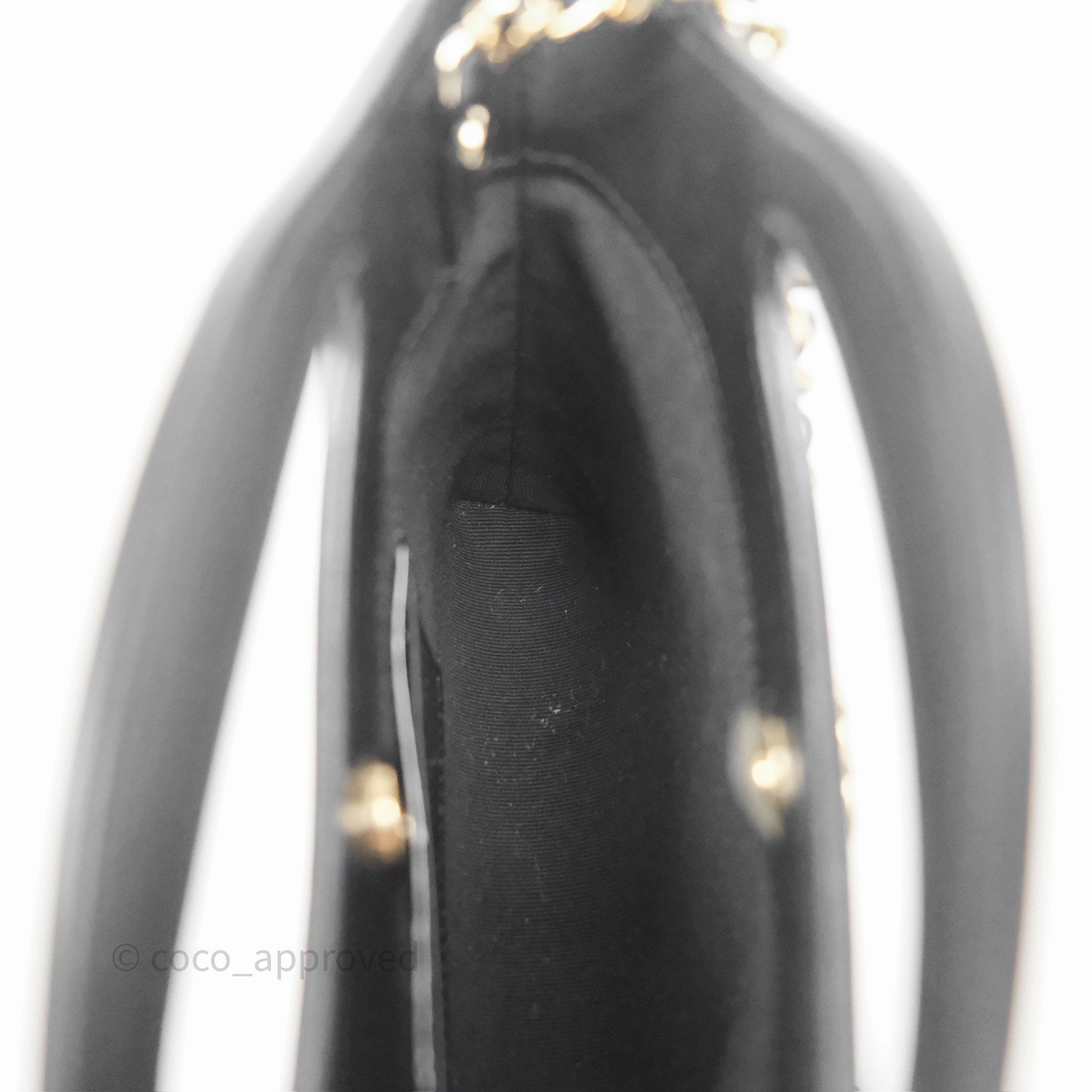 Chanel Nano 31 Black Shiny Calfskin Gold Hardware