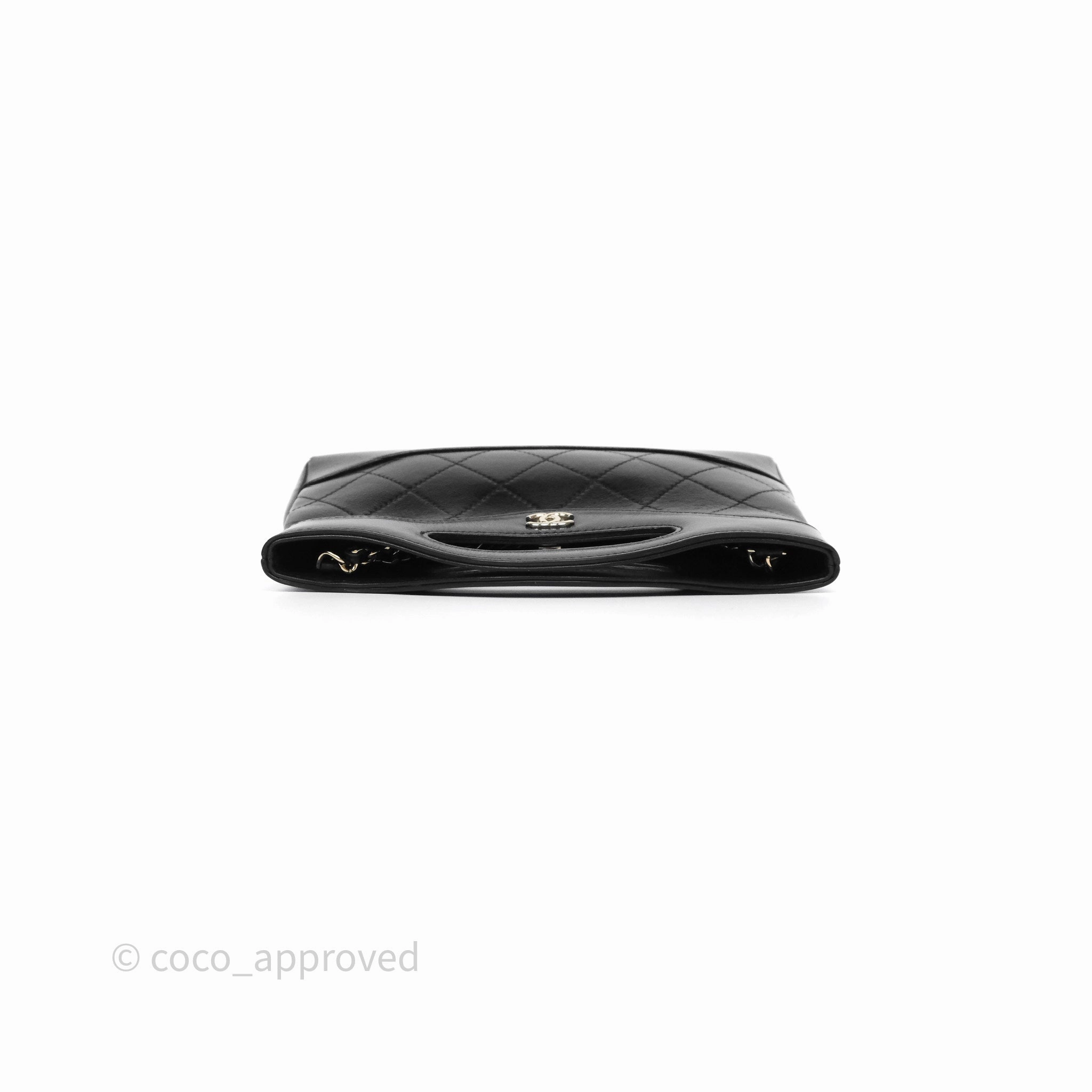 Chanel Nano 31 Black Shiny Calfskin Gold Hardware