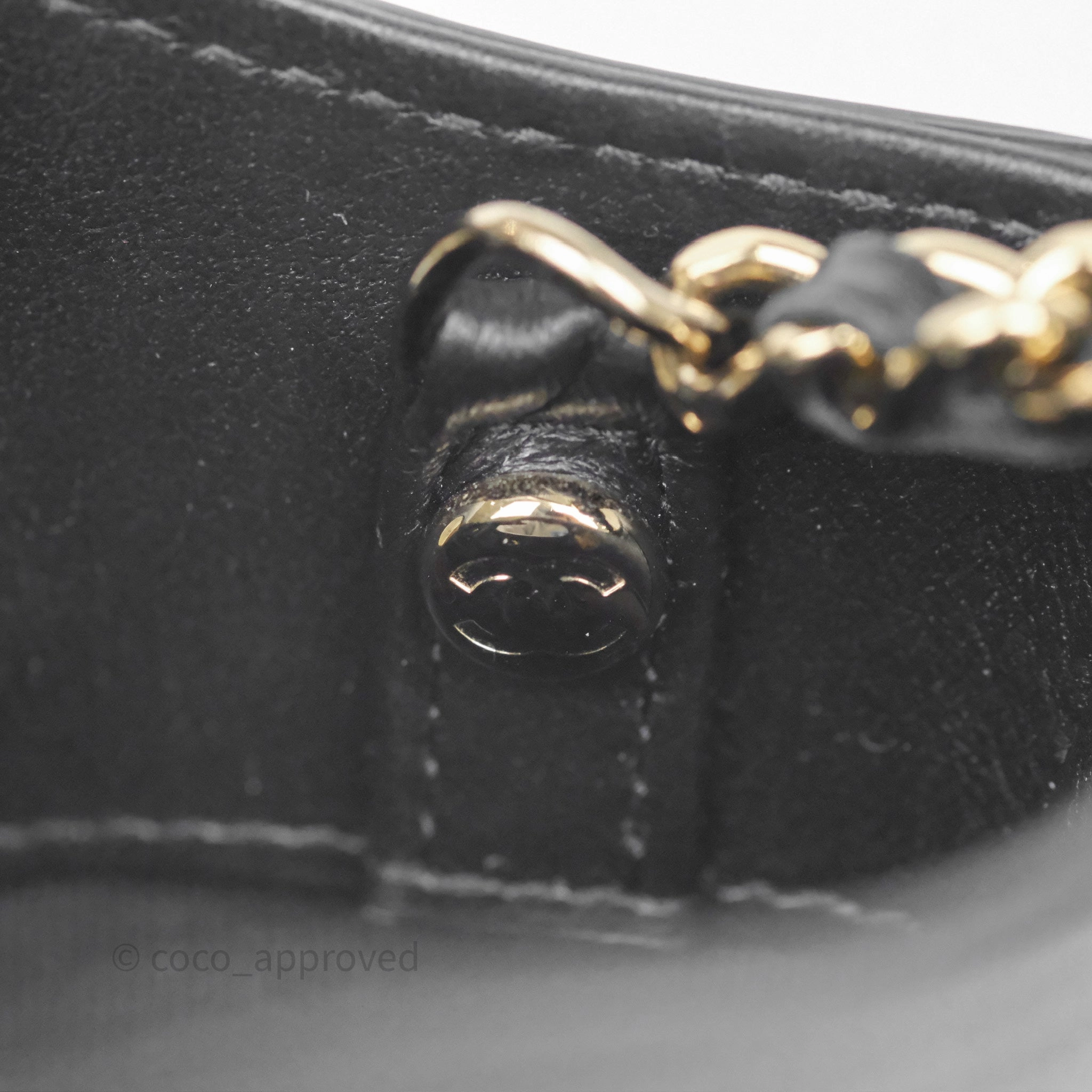 Chanel Nano 31 Black Shiny Calfskin Gold Hardware
