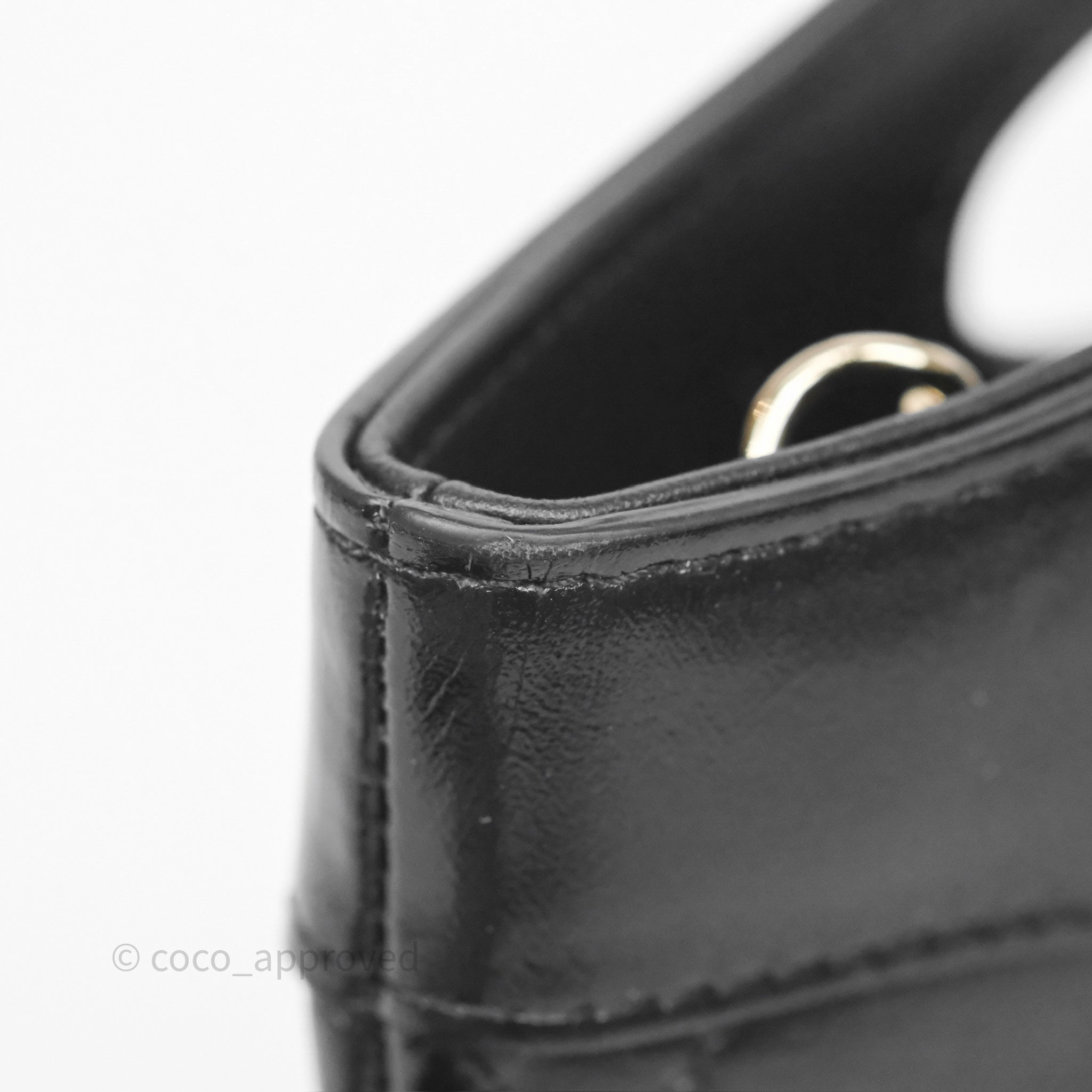 Chanel Nano 31 Black Shiny Calfskin Gold Hardware