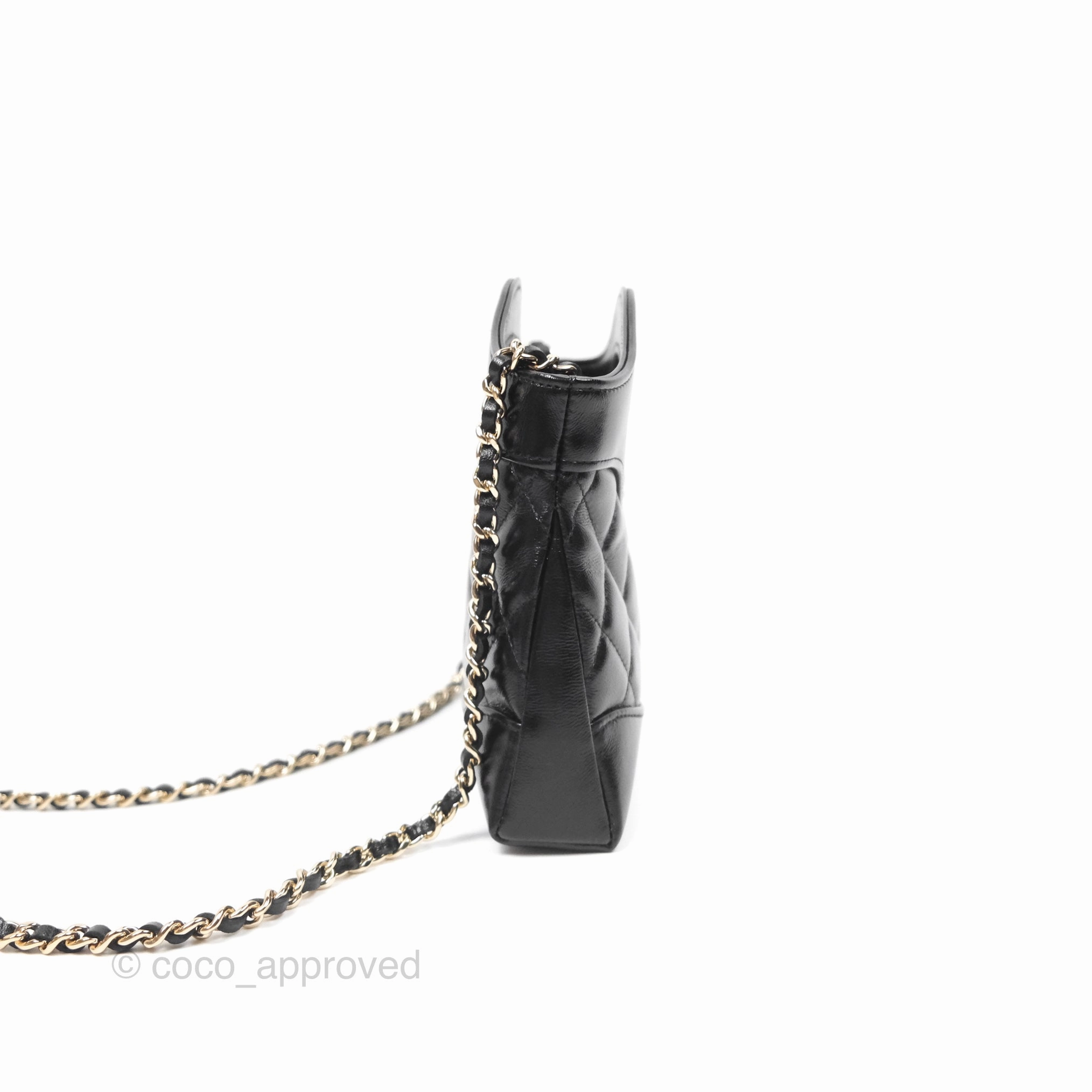 Chanel Nano 31 Black Shiny Lambskin Gold Hardware