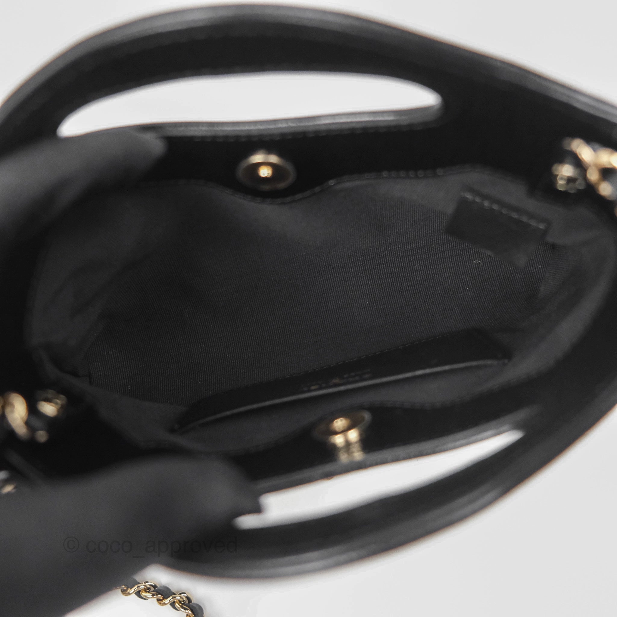 Chanel Nano 31 Black Shiny Lambskin Gold Hardware