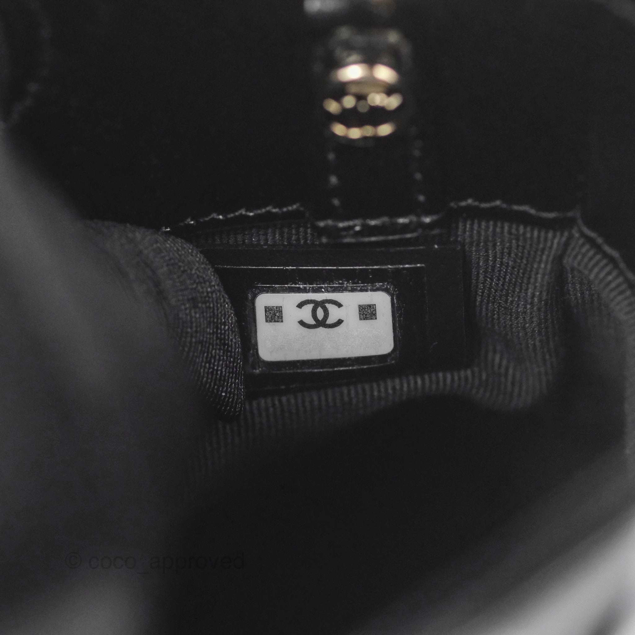 Chanel Nano 31 Black Shiny Lambskin Gold Hardware