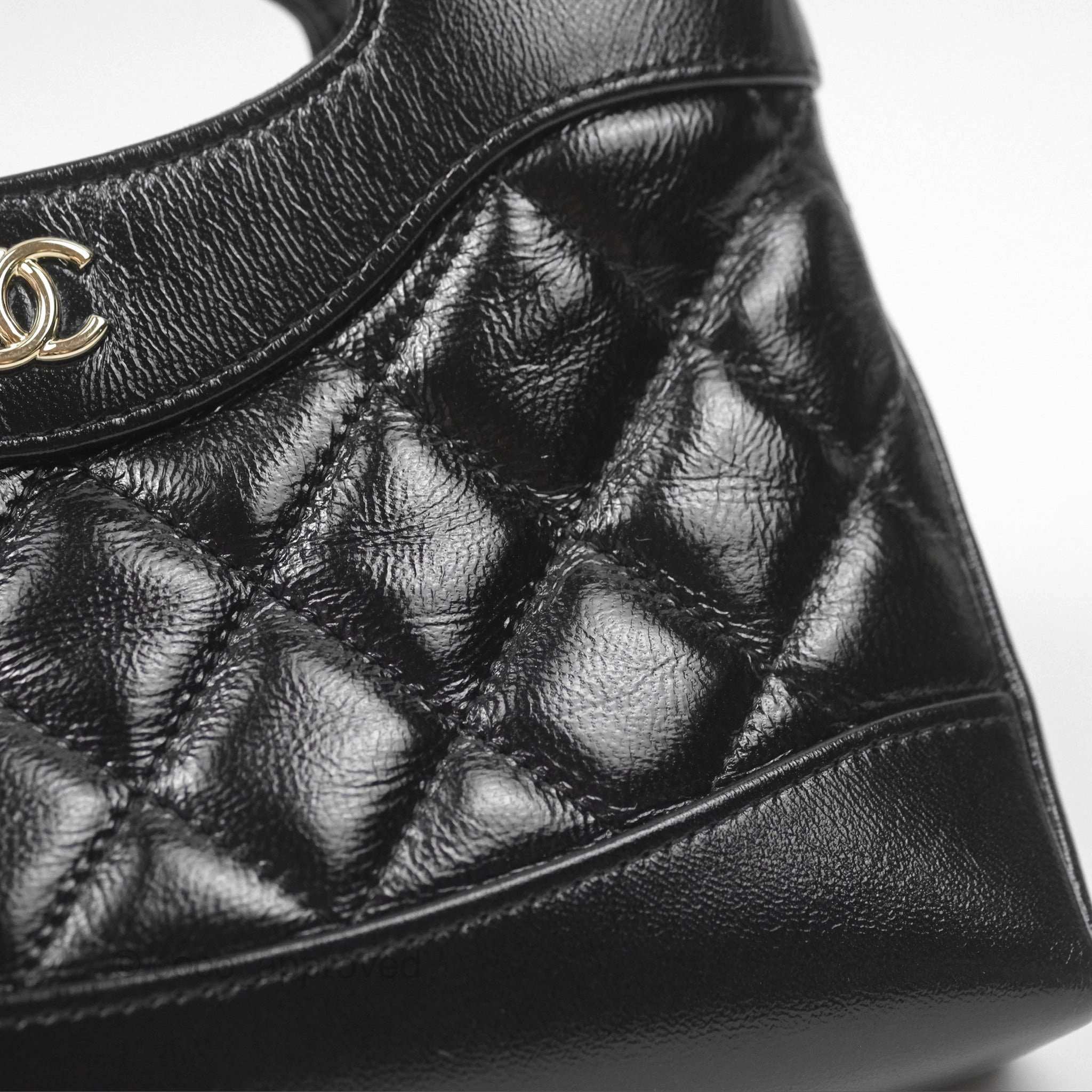 Chanel Nano 31 Black Shiny Lambskin Gold Hardware
