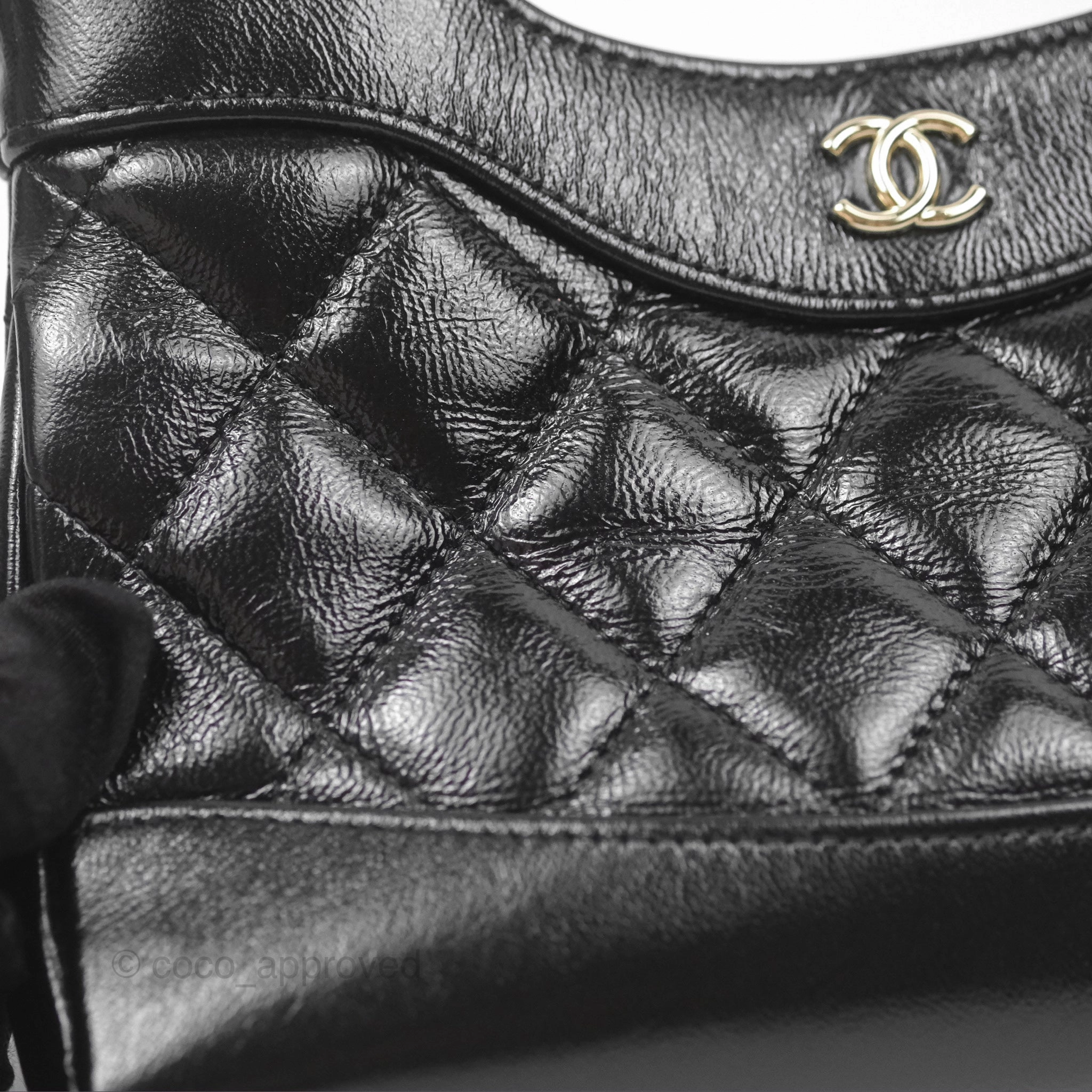Chanel Nano 31 Black Shiny Lambskin Gold Hardware