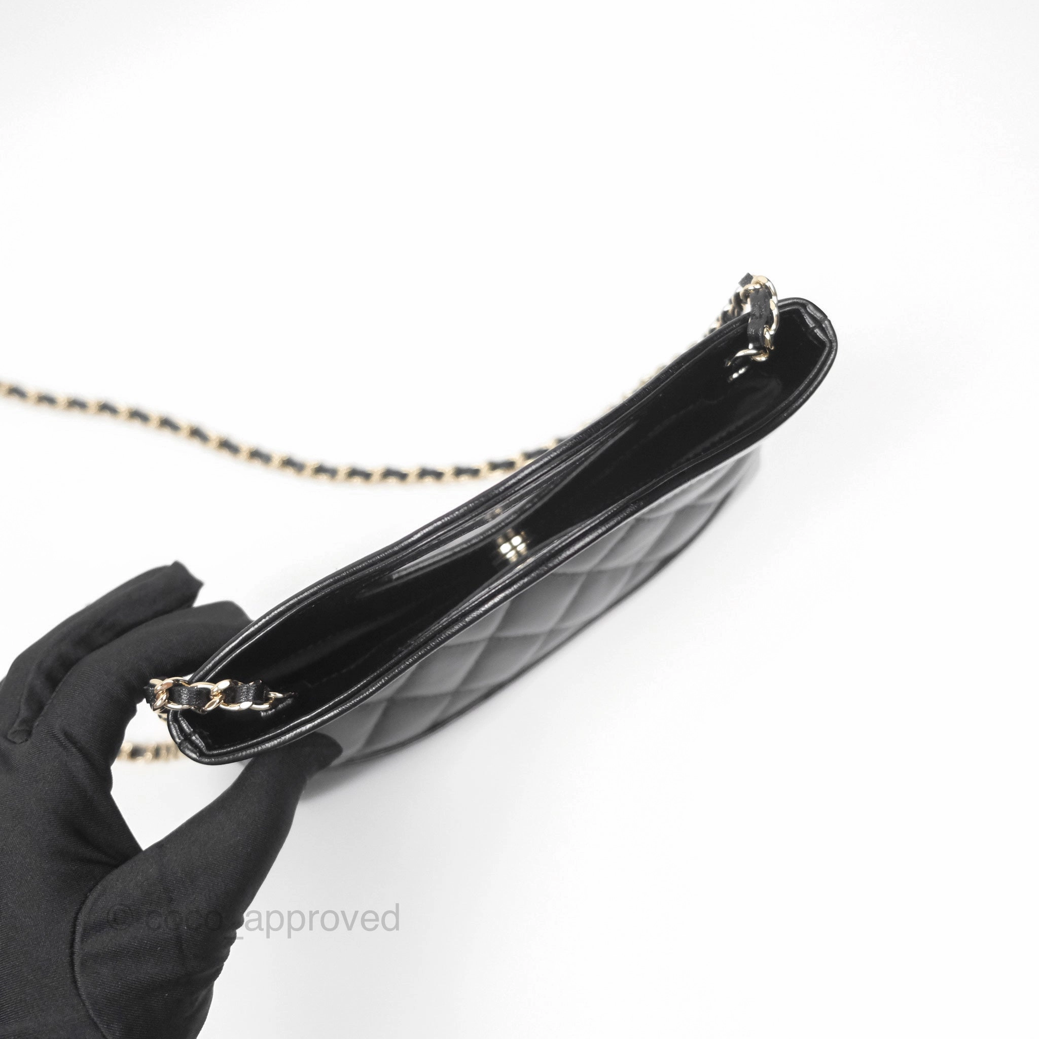 Chanel Nano 31 Black Shiny Lambskin Gold Hardware